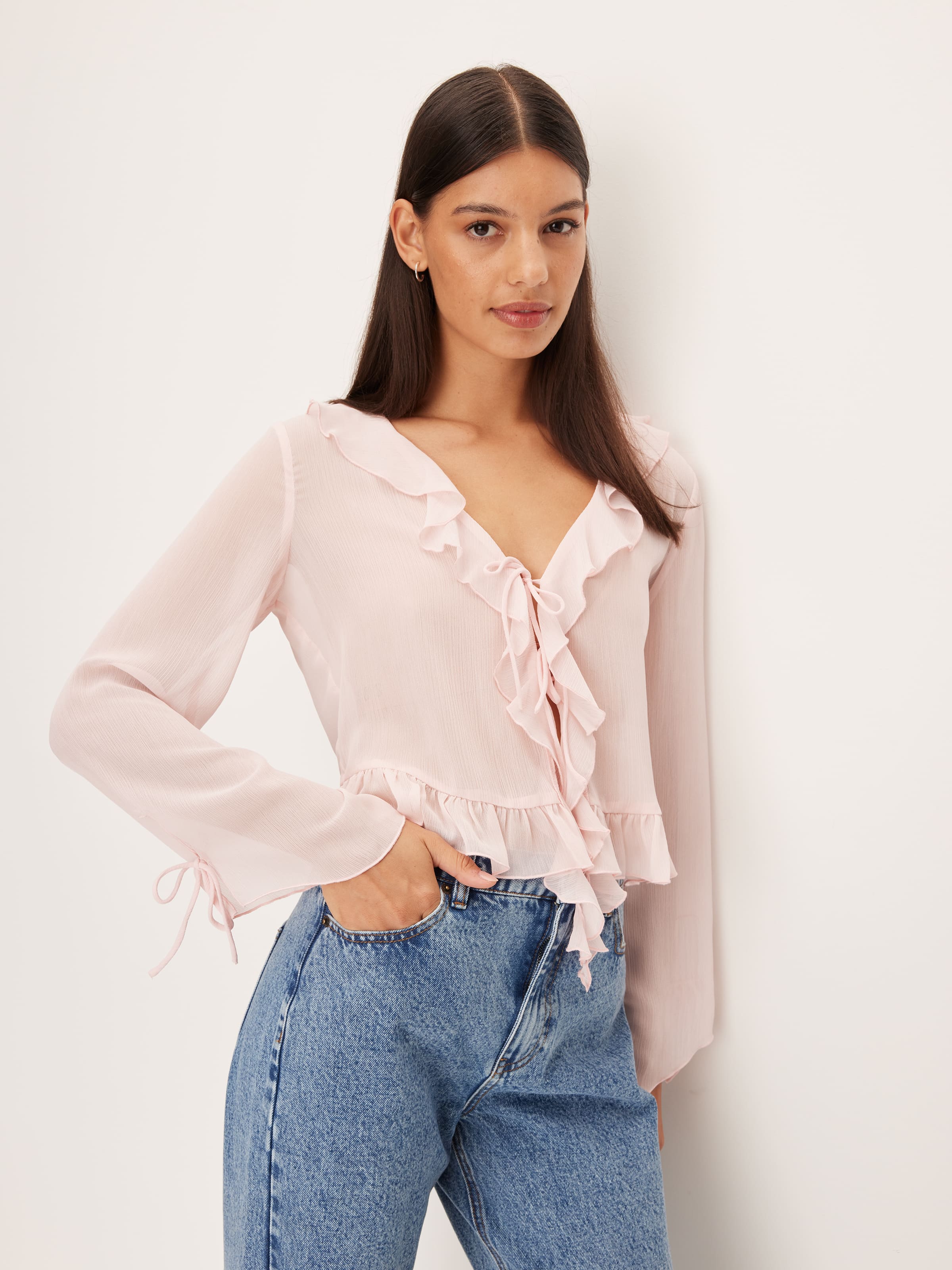 Kate Ruffle Long Sleeve Top
