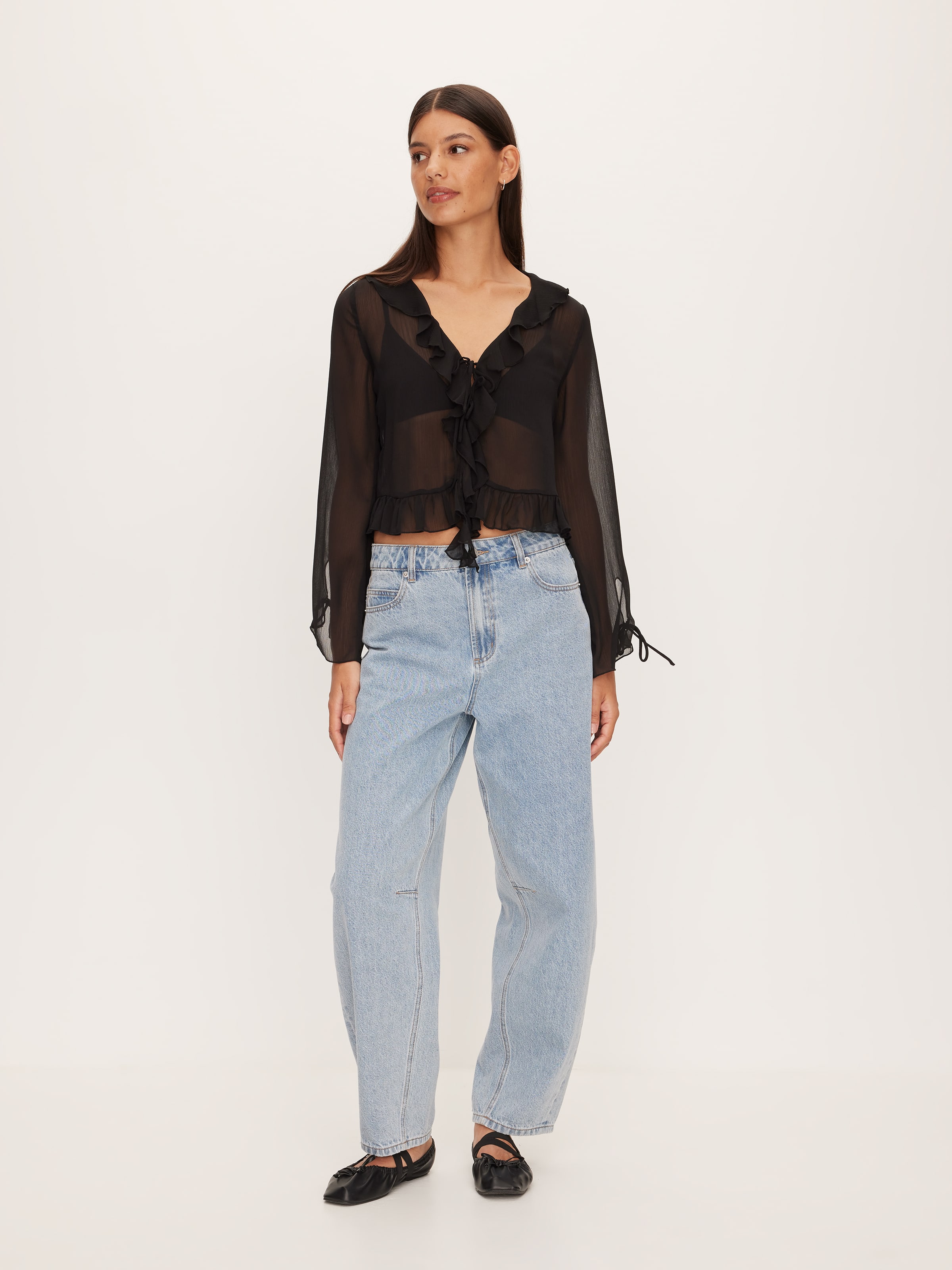 Kate Ruffle Long Sleeve Top