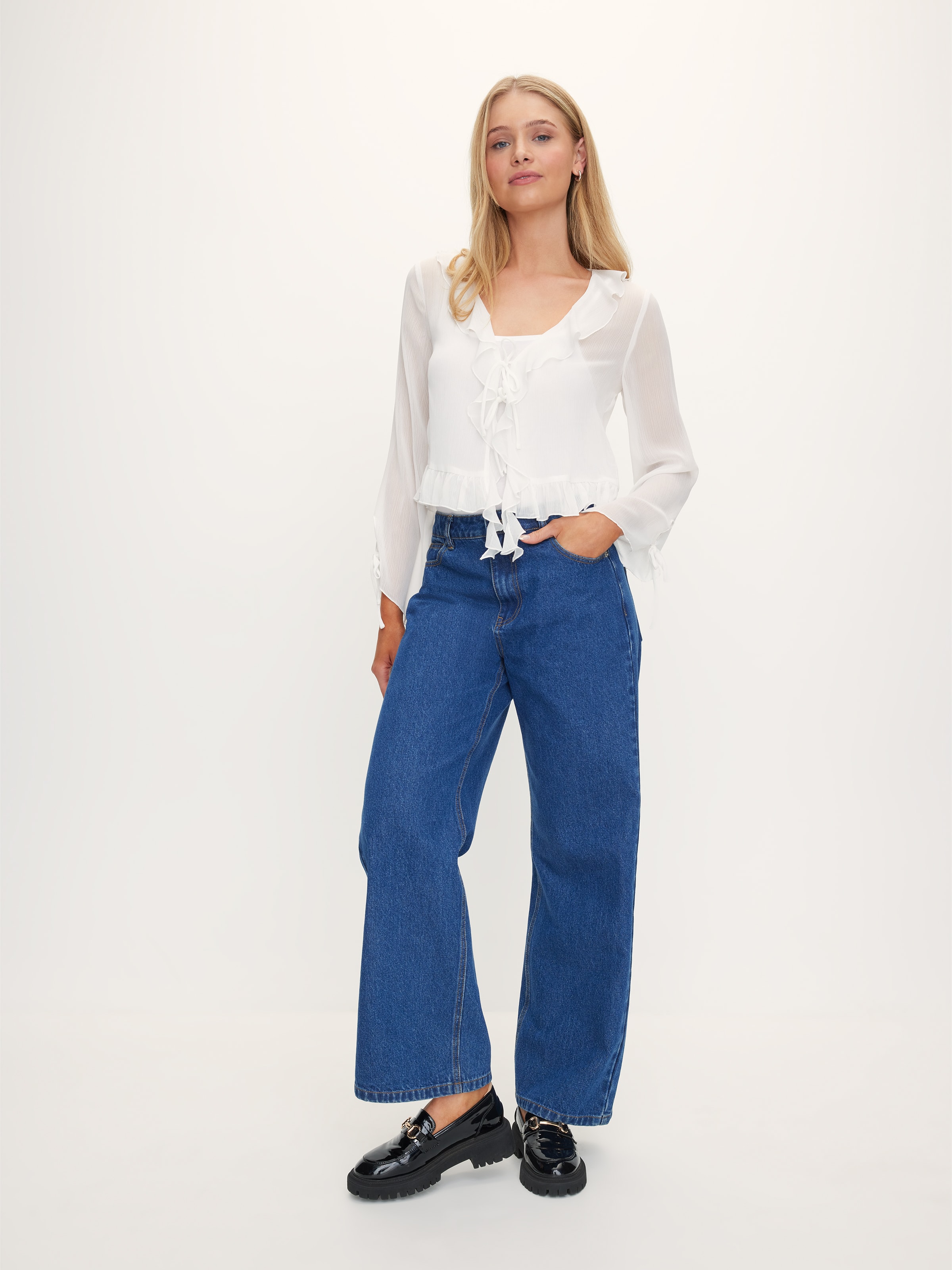 Kate Ruffle Long Sleeve Top