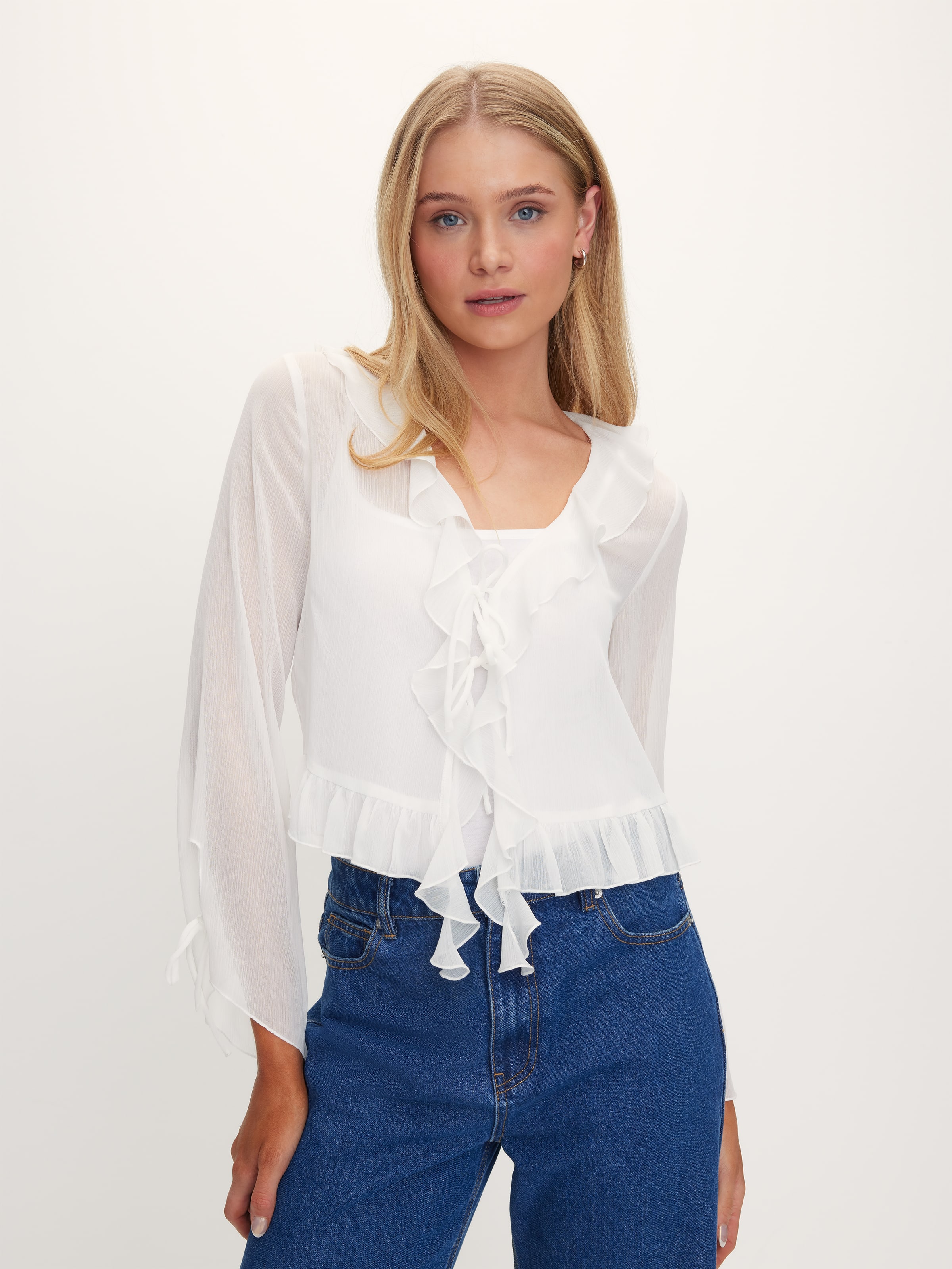 Kate Ruffle Long Sleeve Top