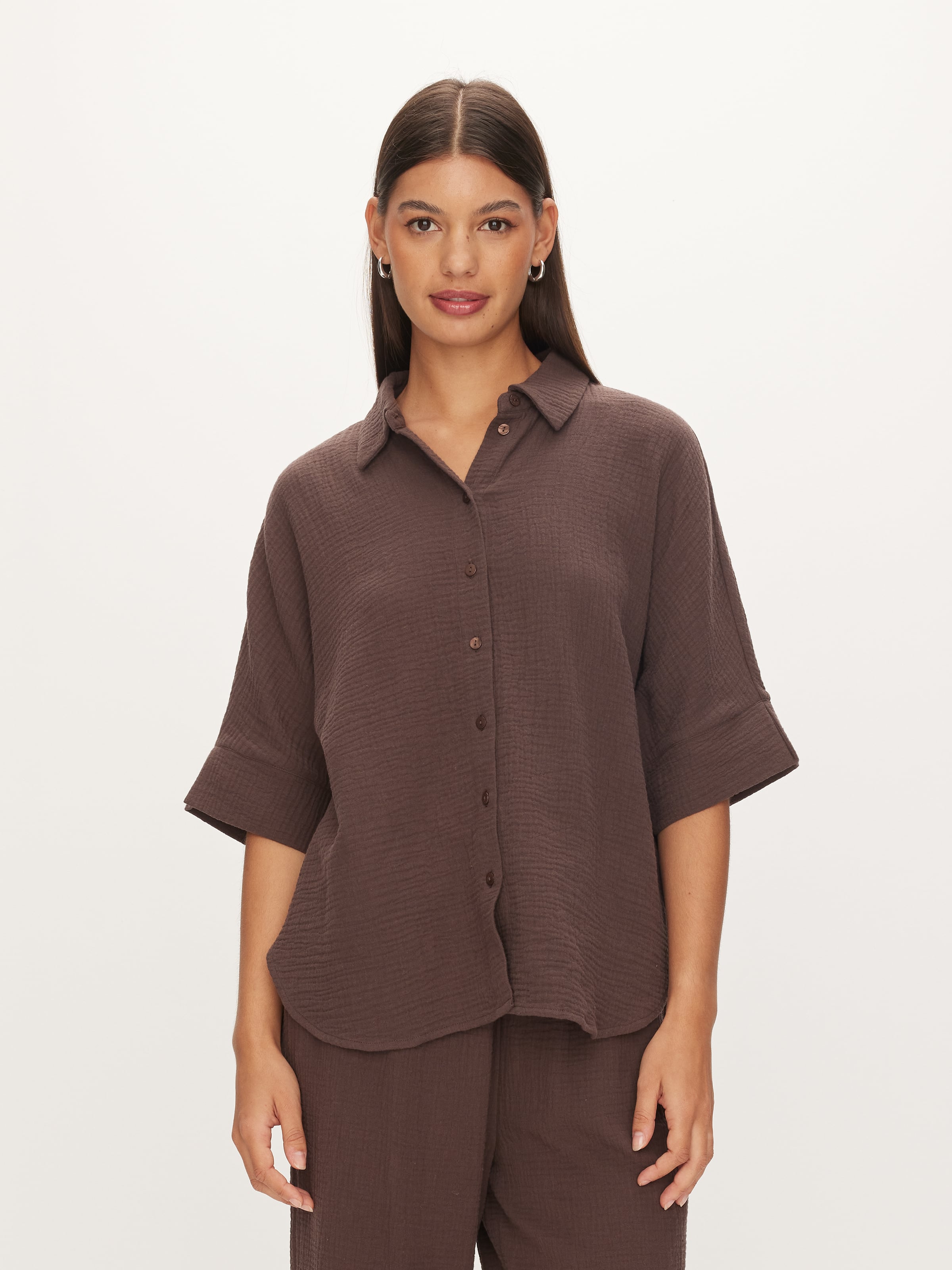 Megan Short Sleeve Waffle Shirt