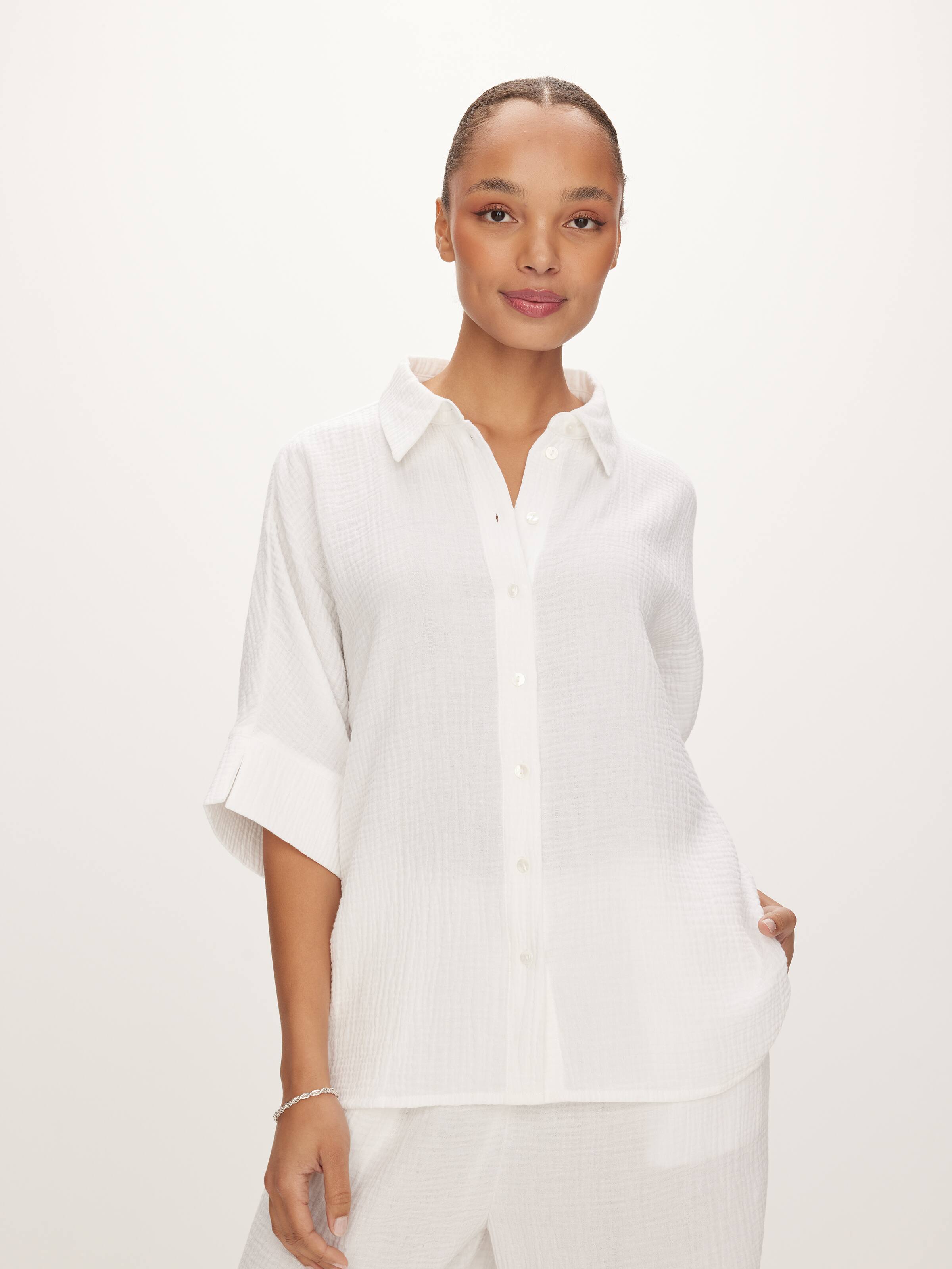Megan Short Sleeve Waffle Shirt