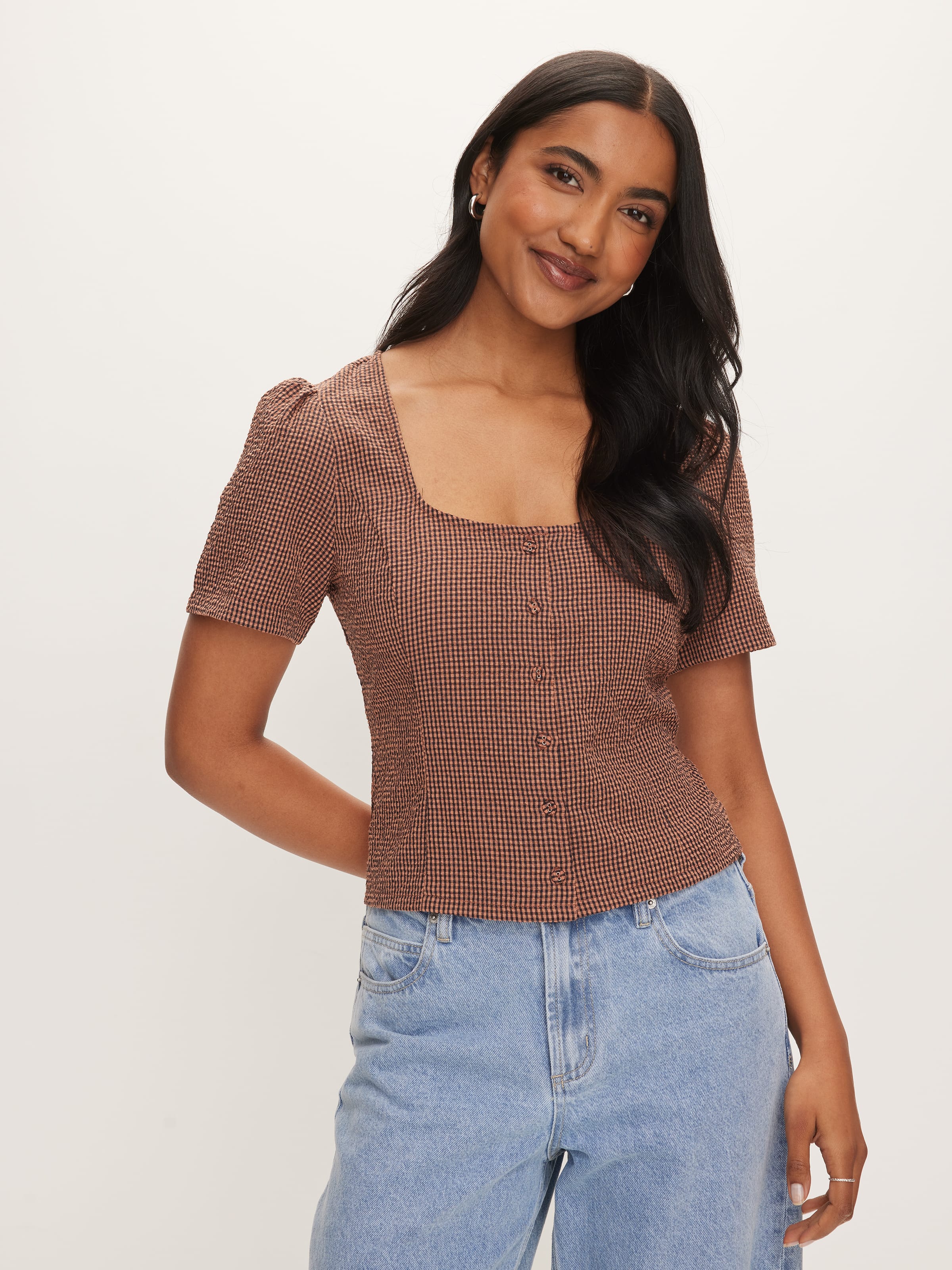 Jade Short Sleeve Sweetheart Top