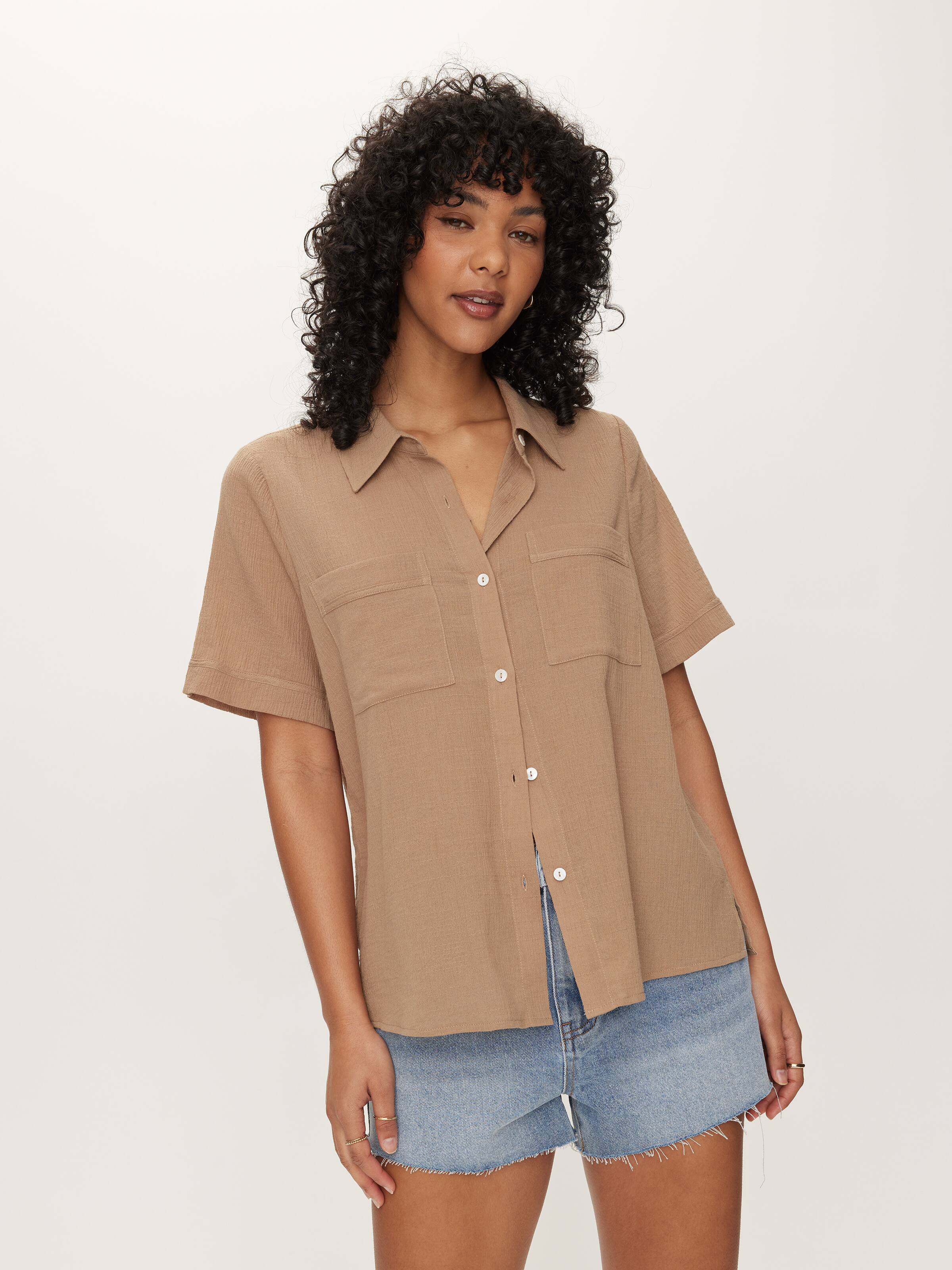 Casey Short Sleeve Crinkle Shirt