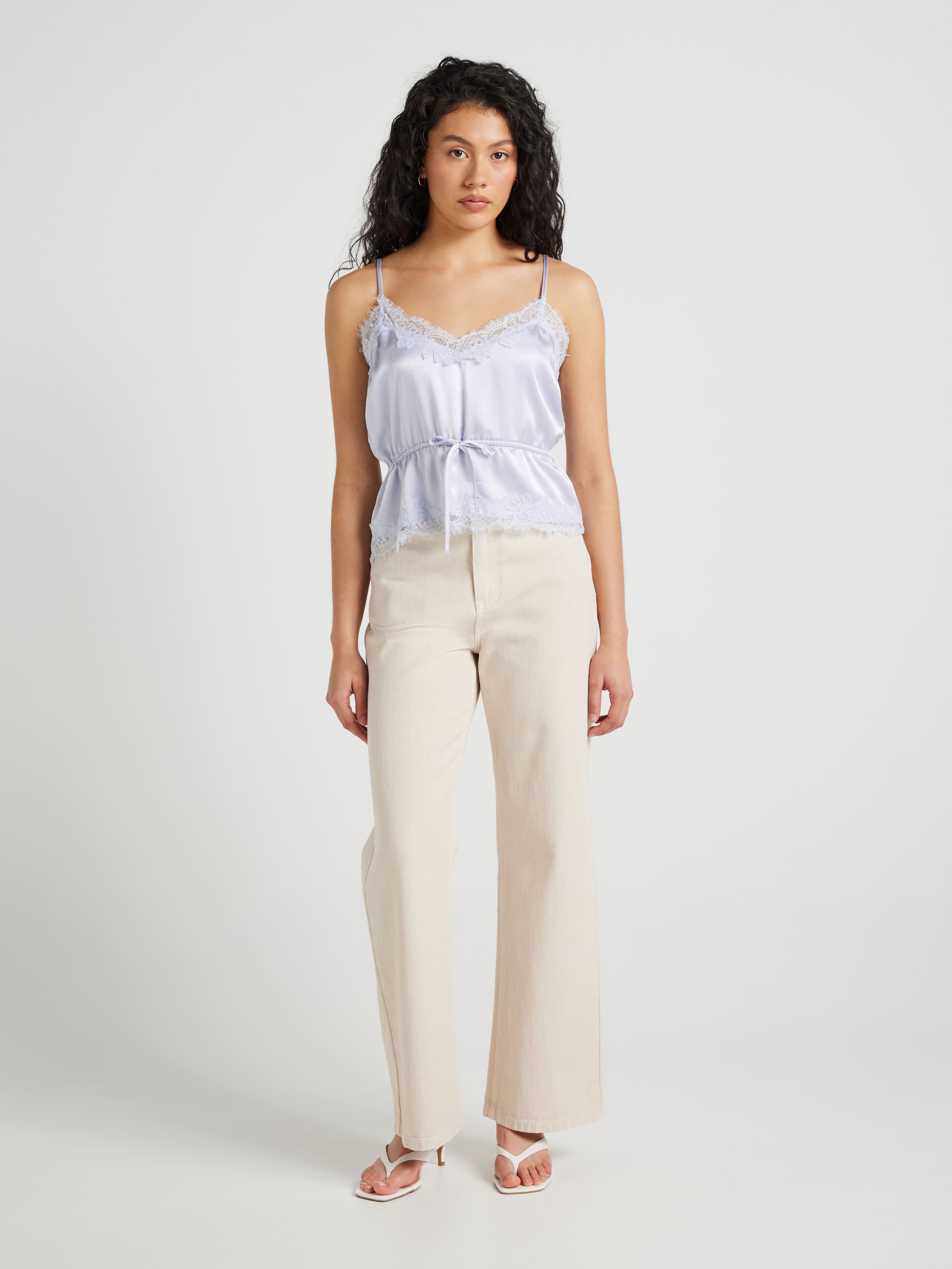 Dakota Satin Lace Trim Cami
