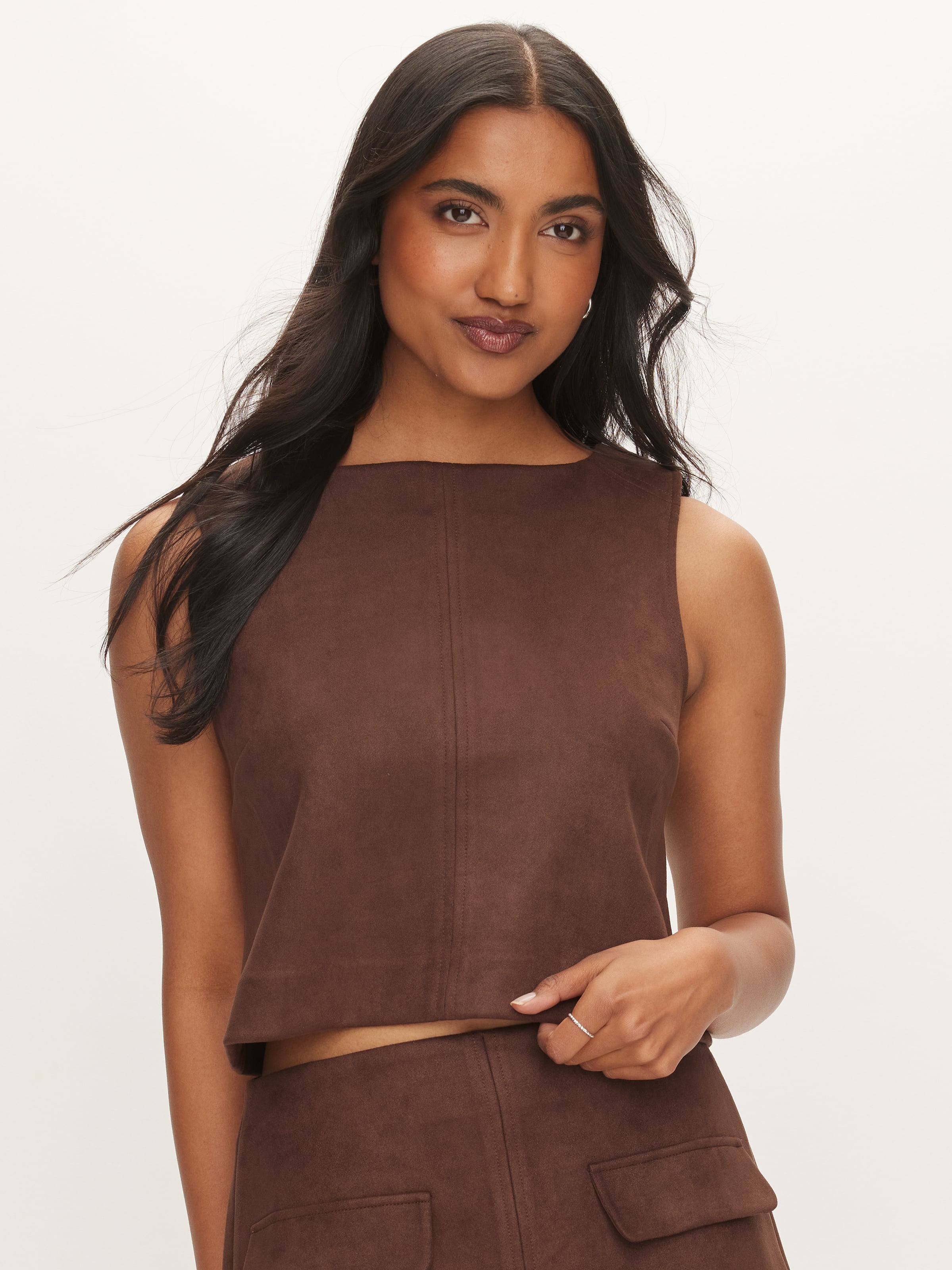 Sammy Sleeveless Suedette Top