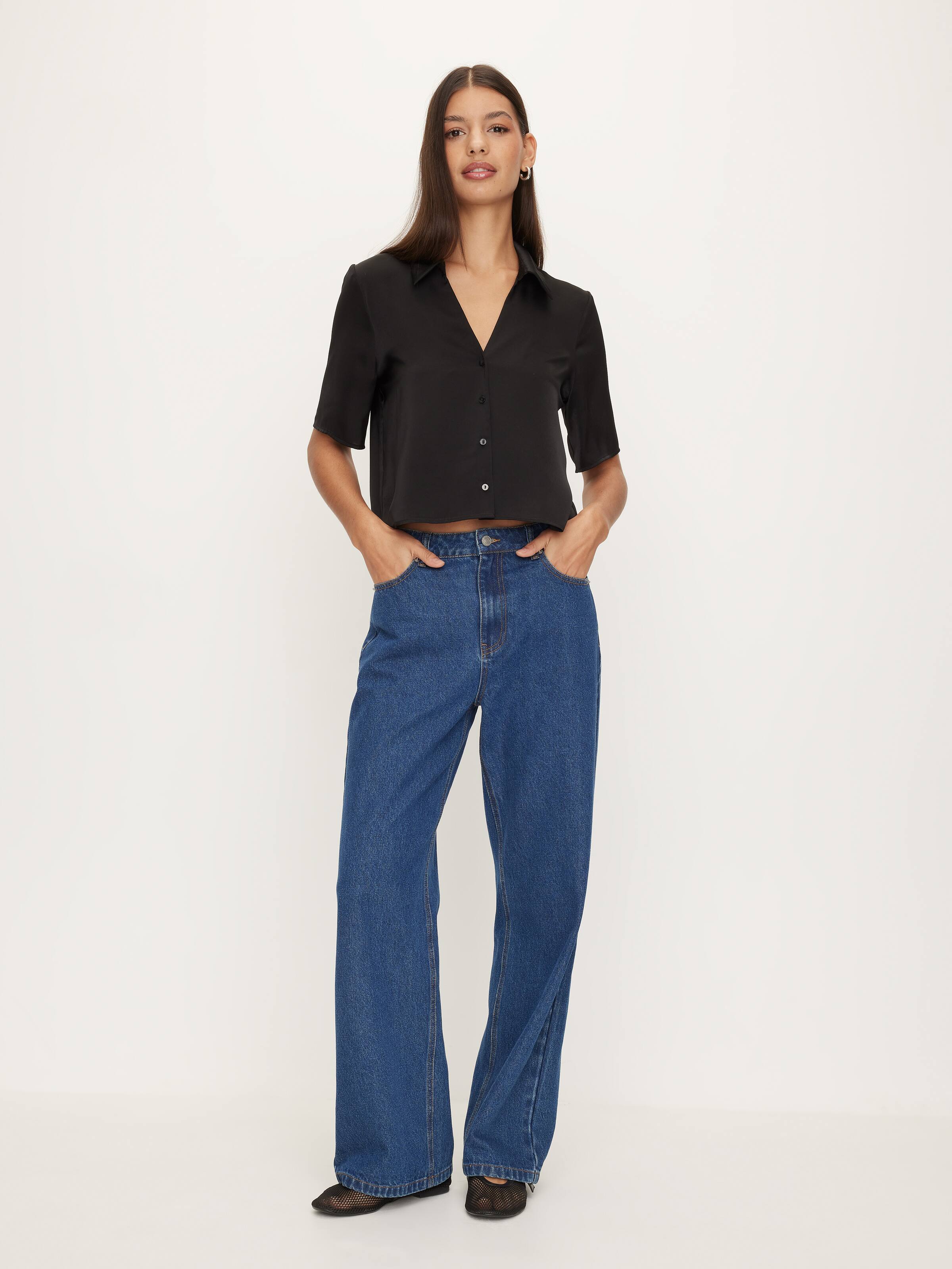 Aisha Satin Short Sleeve Shirt