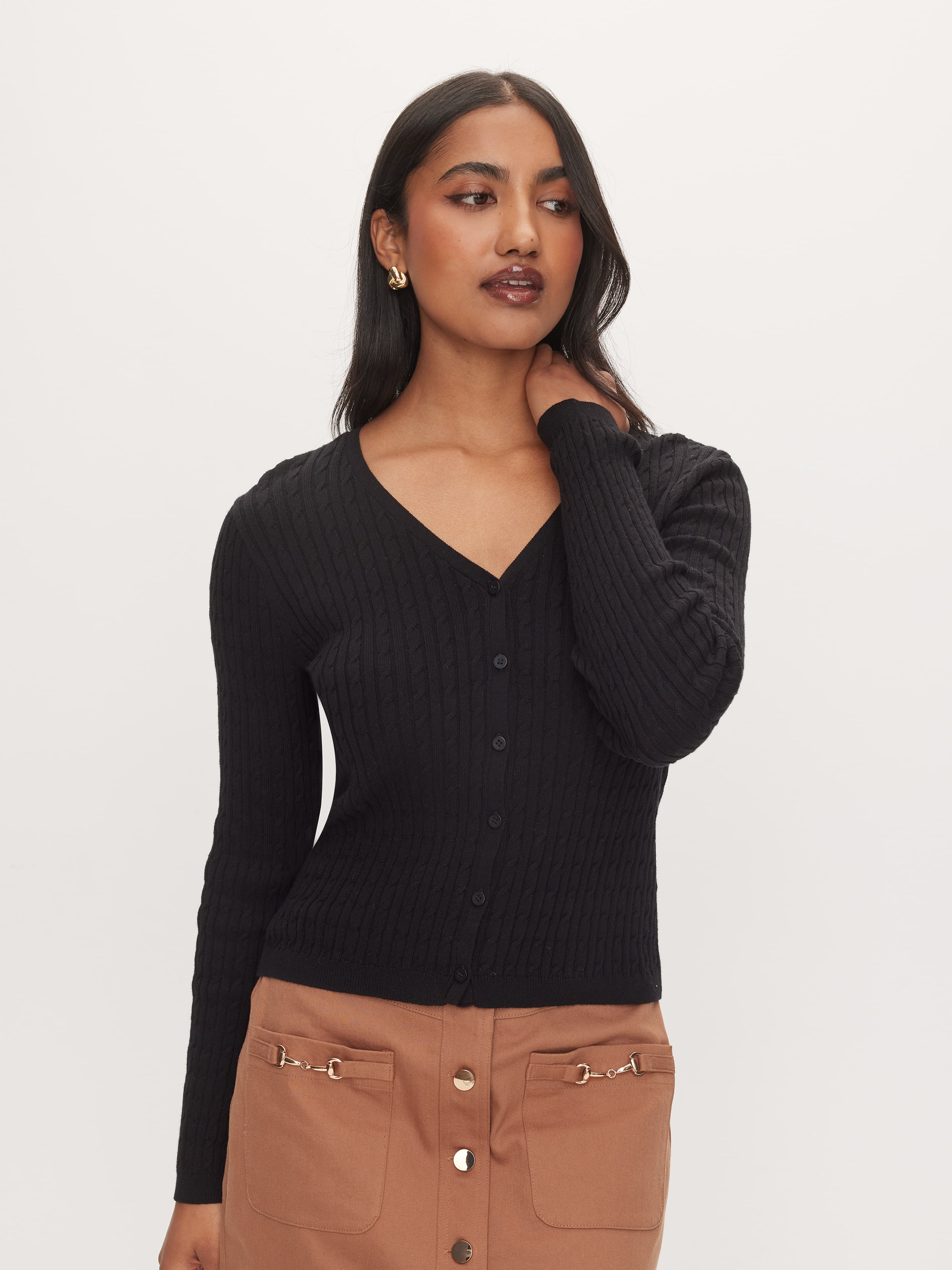 Ivy V-Neck Button Down Knit