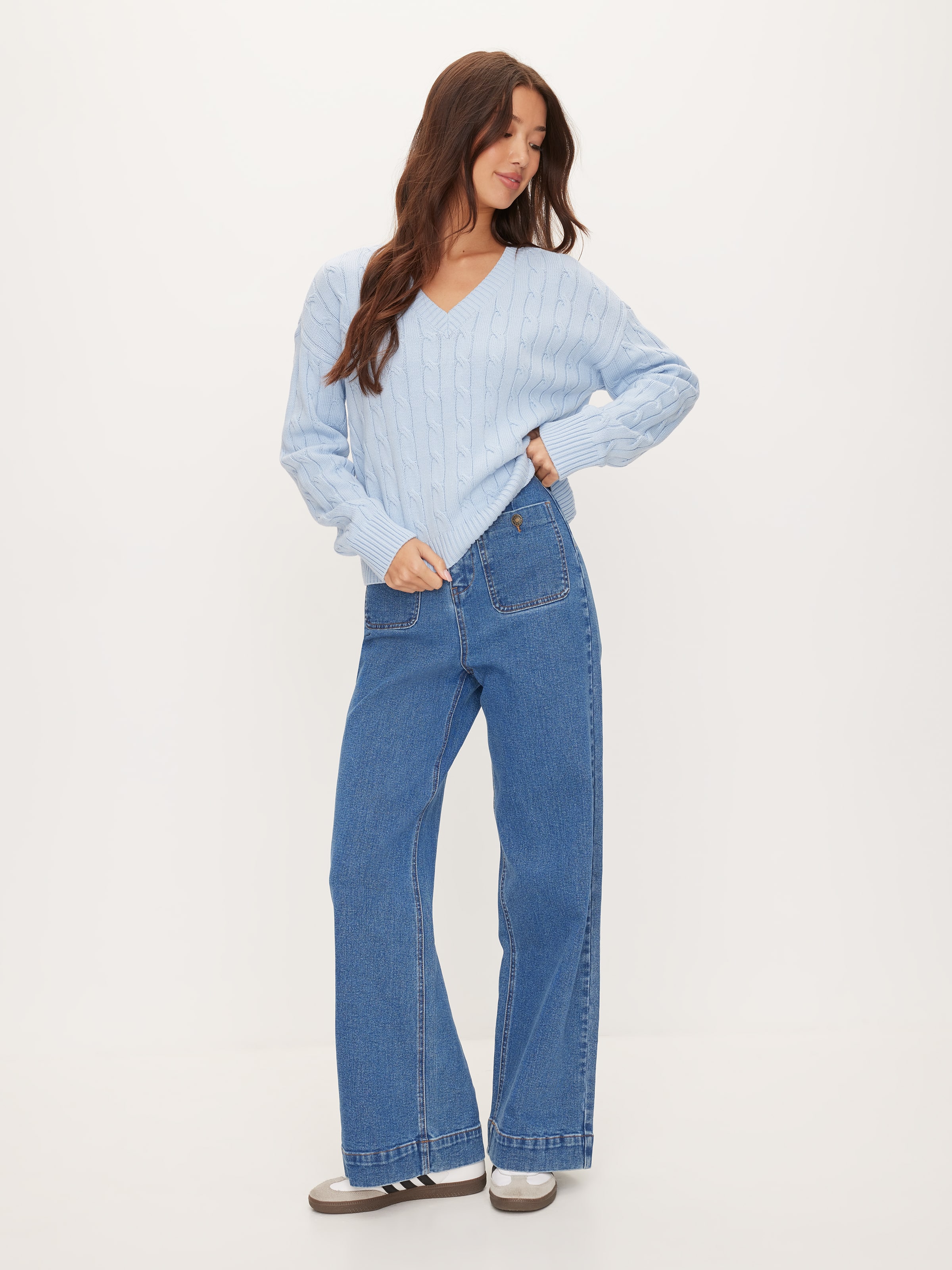 Kimmy Cable V-Neck Knit