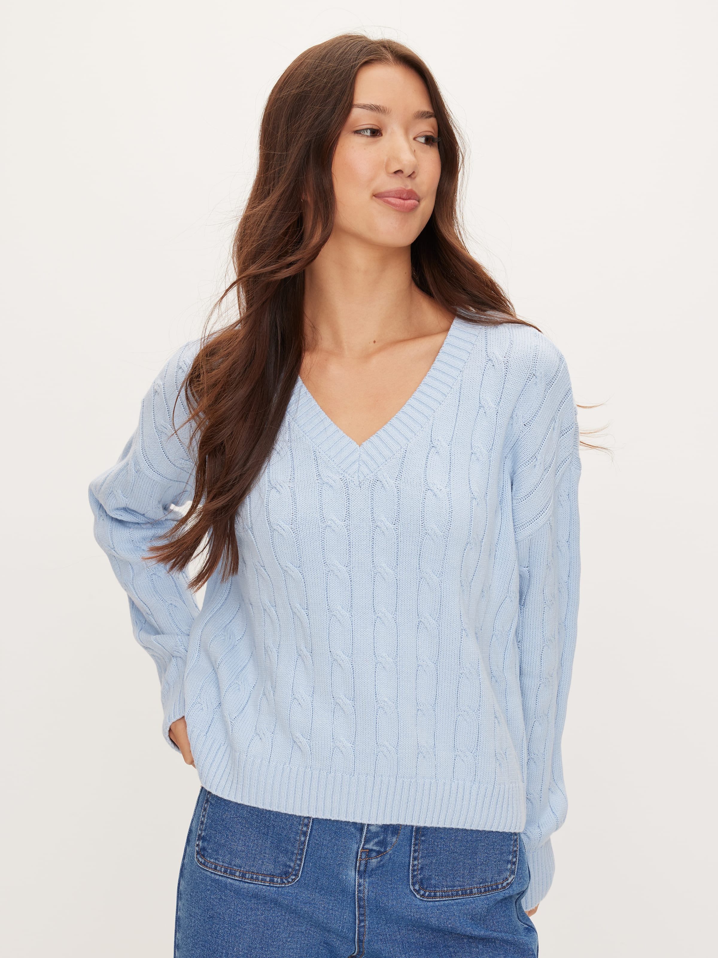 Kimmy Cable V-Neck Knit