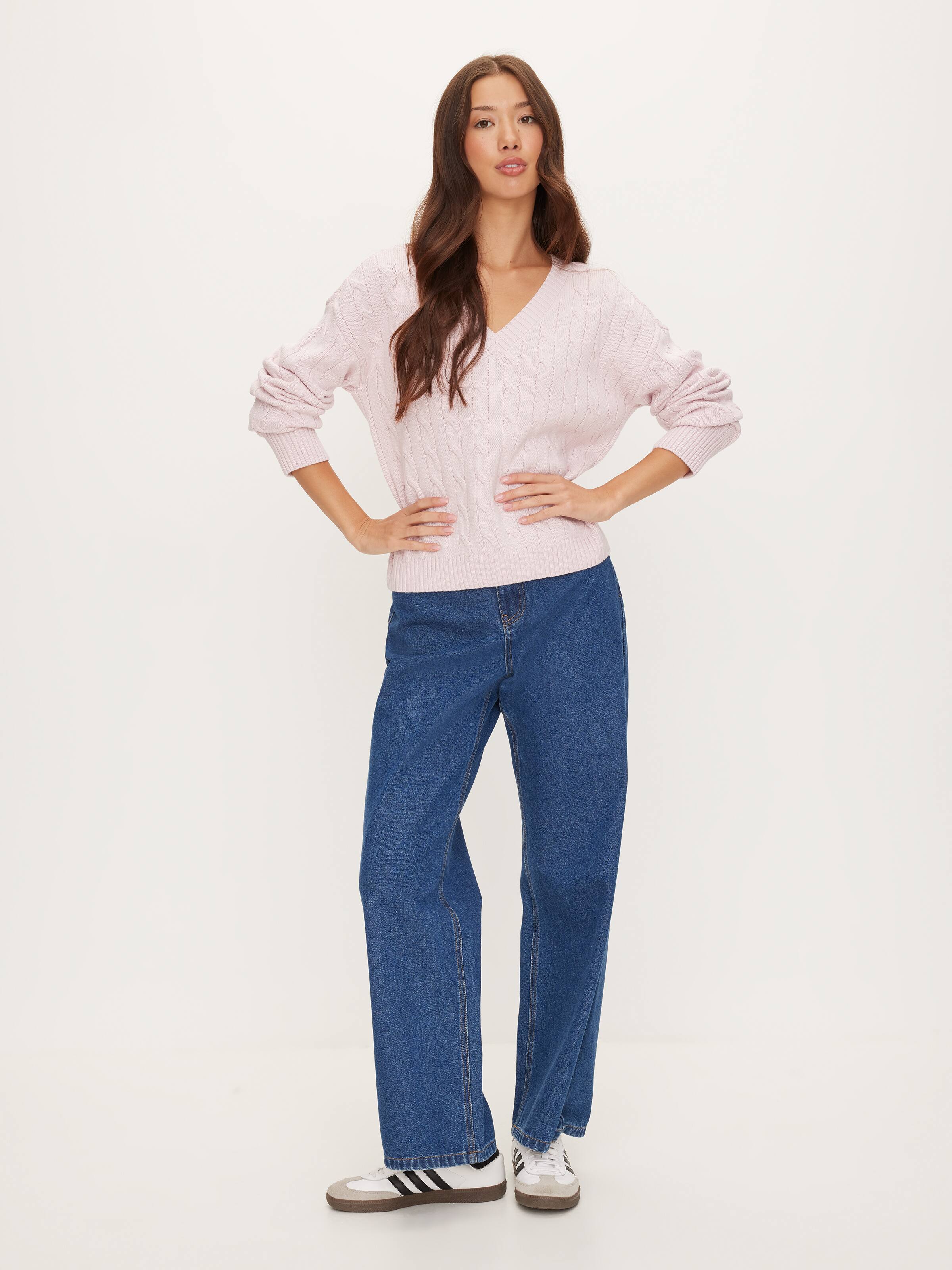 Kimmy Cable V-Neck Knit