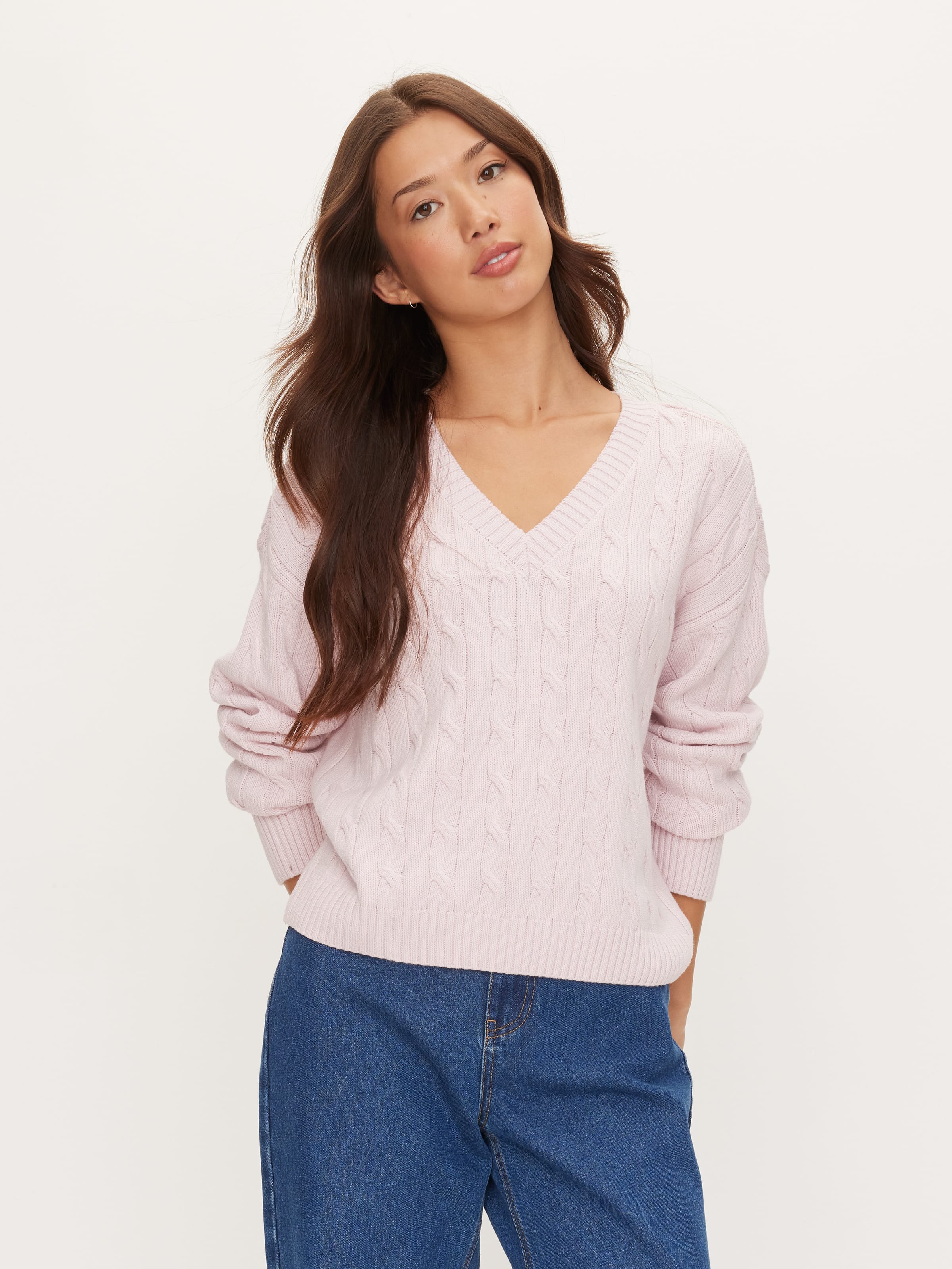 Kimmy Cable V-Neck Knit