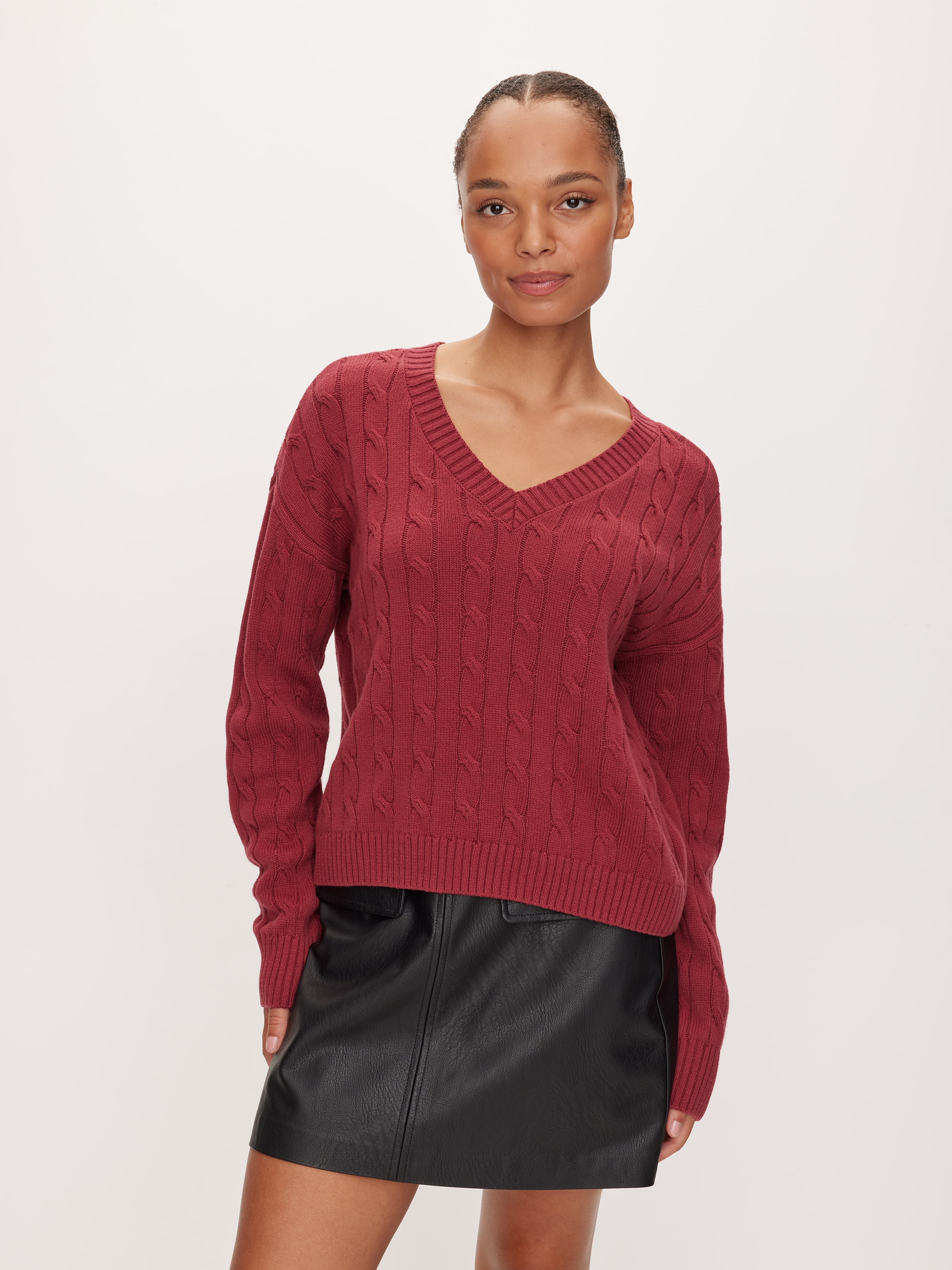 Kimmy Cable V-Neck Knit