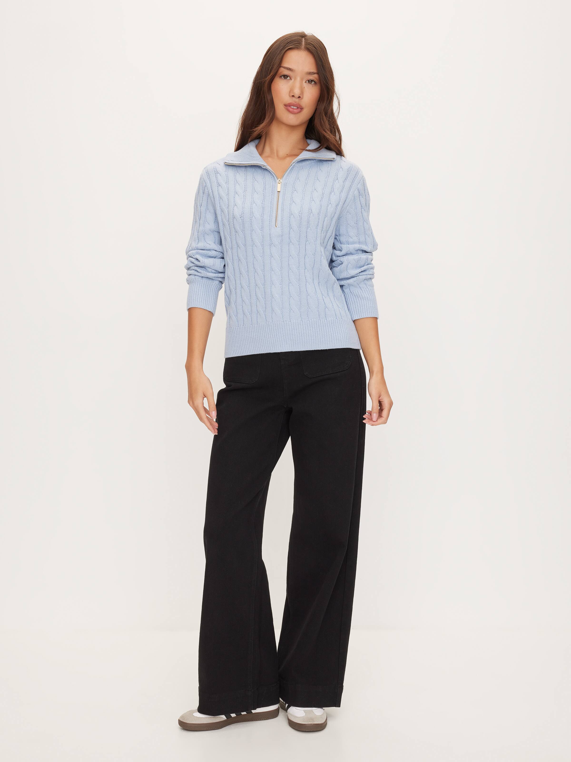 Cable Quarter Zip Knit
