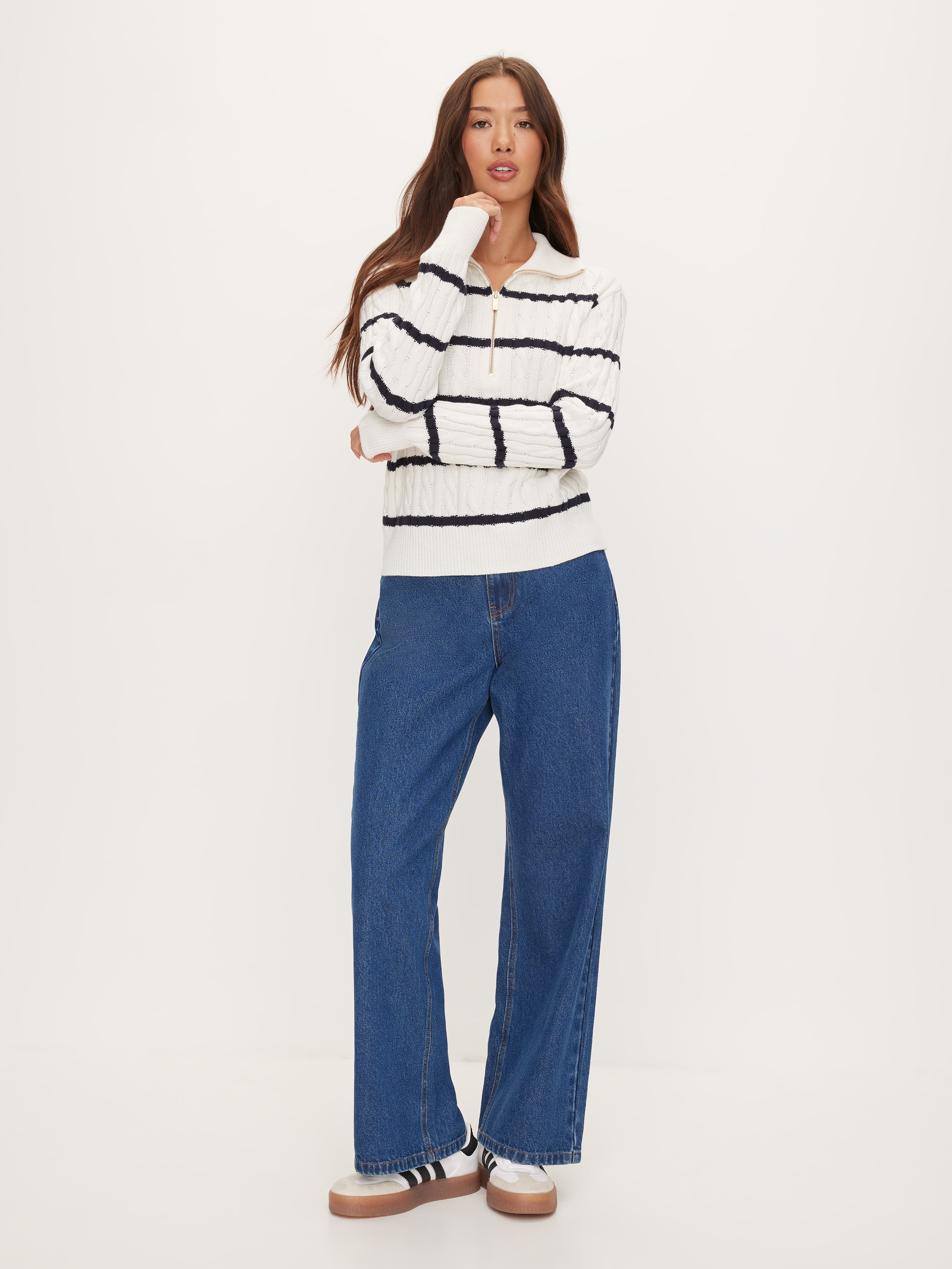 Cable Quarter Zip Knit
