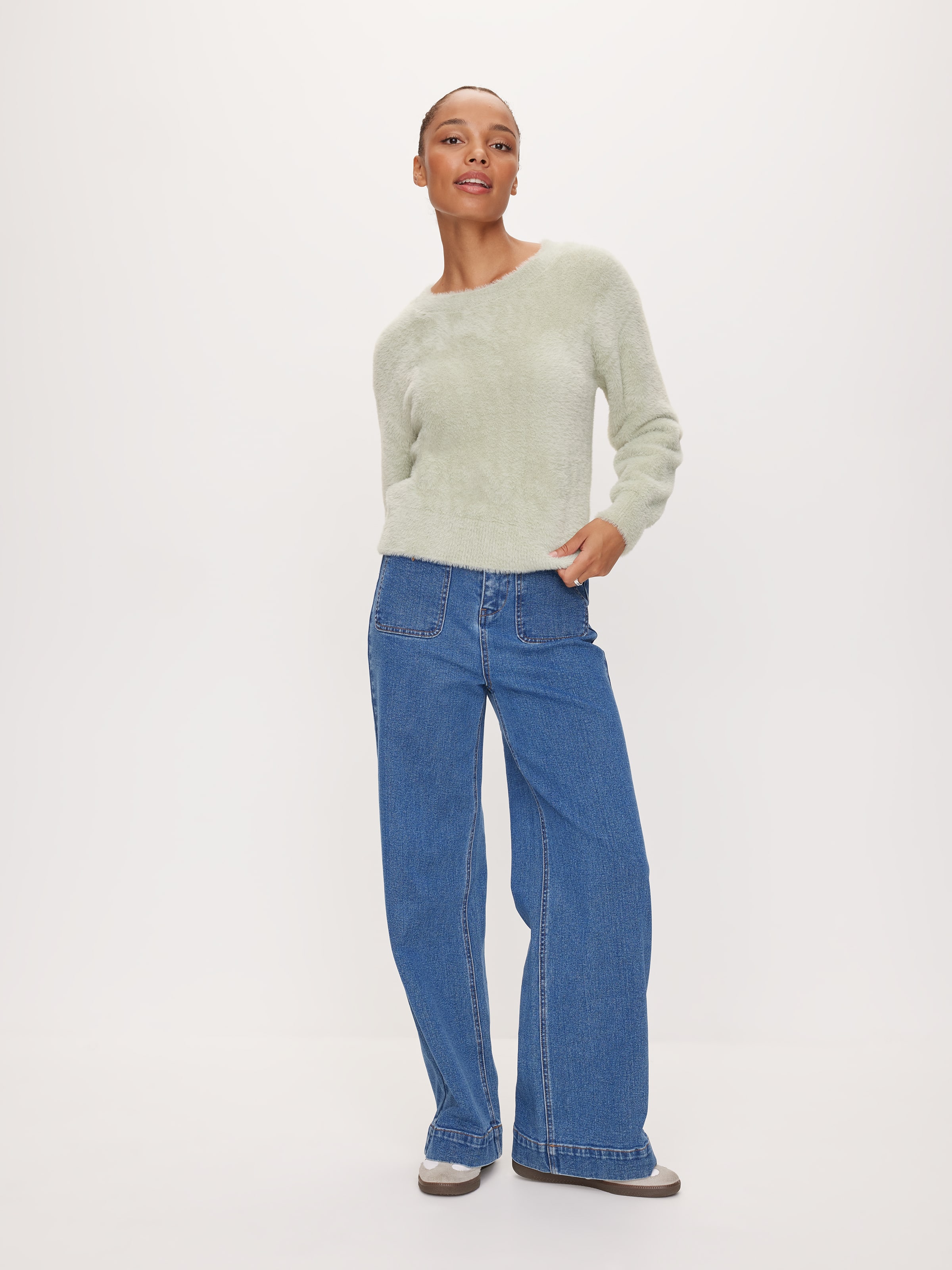 Athena Fluffy Crew Neck Knit