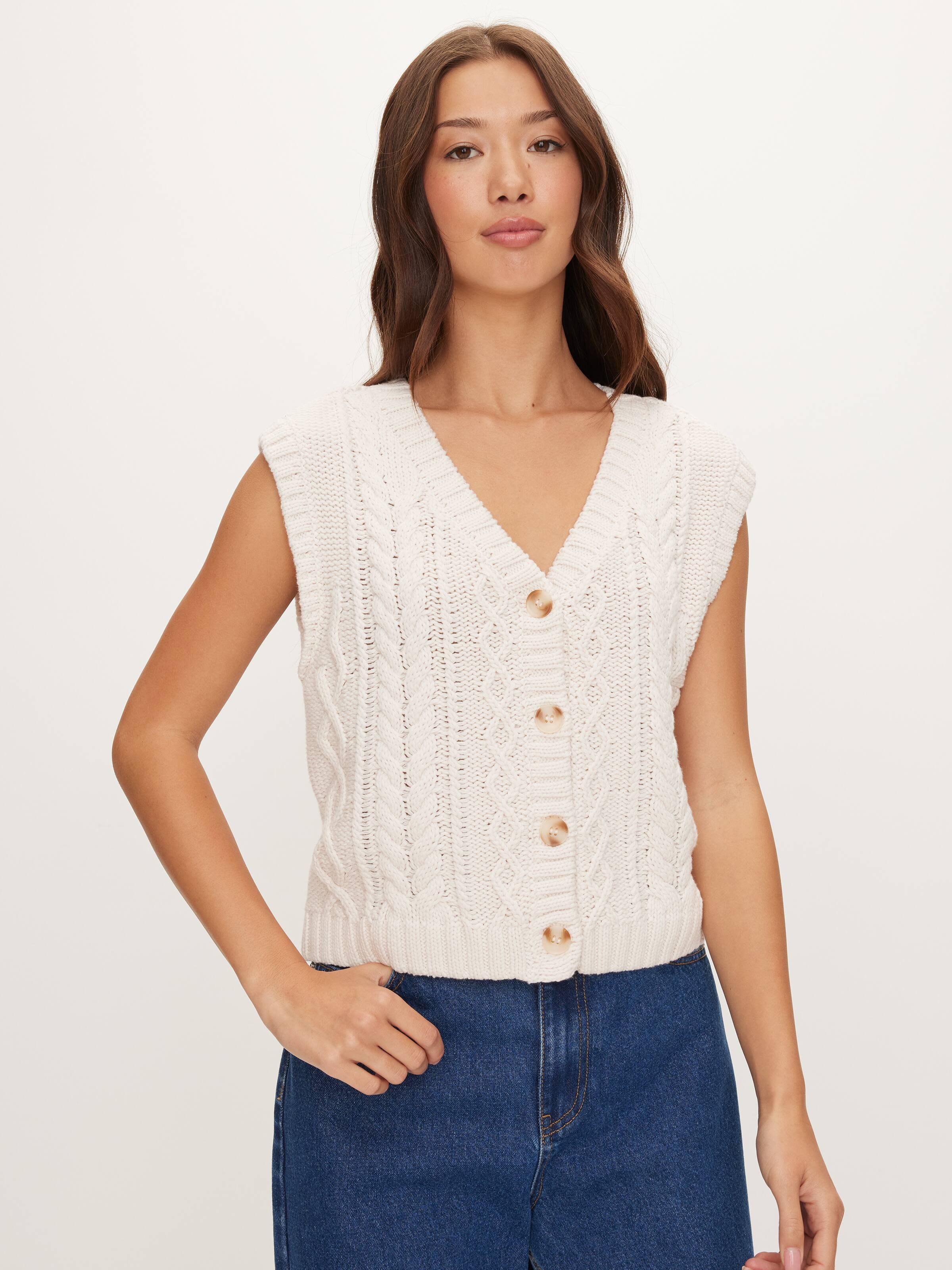 Clarice Cable Knit Vest