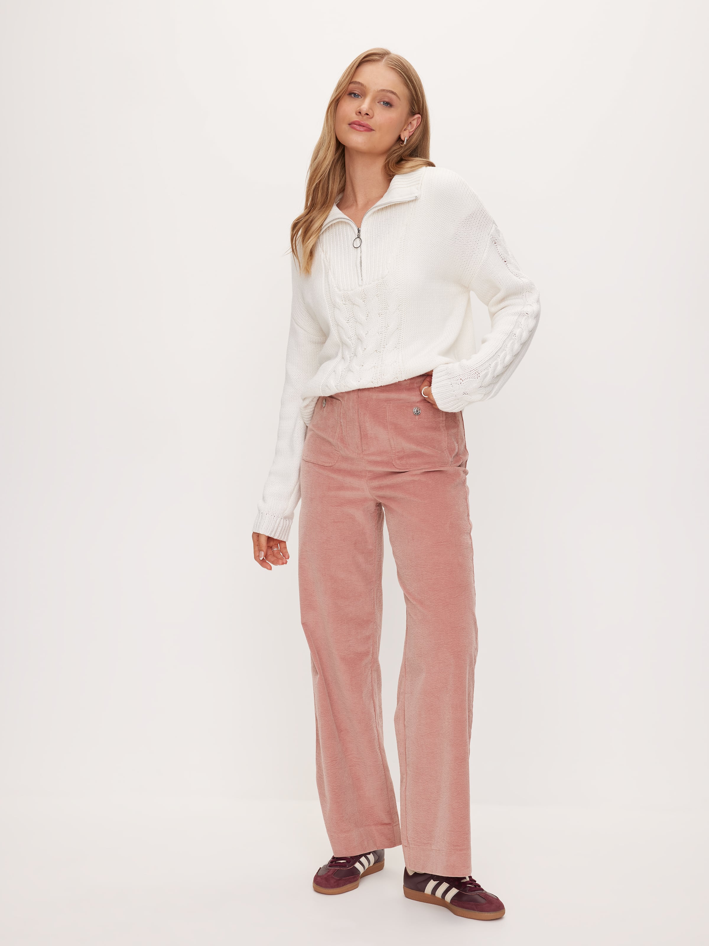 Fashion Quarter Zip Cable Knit