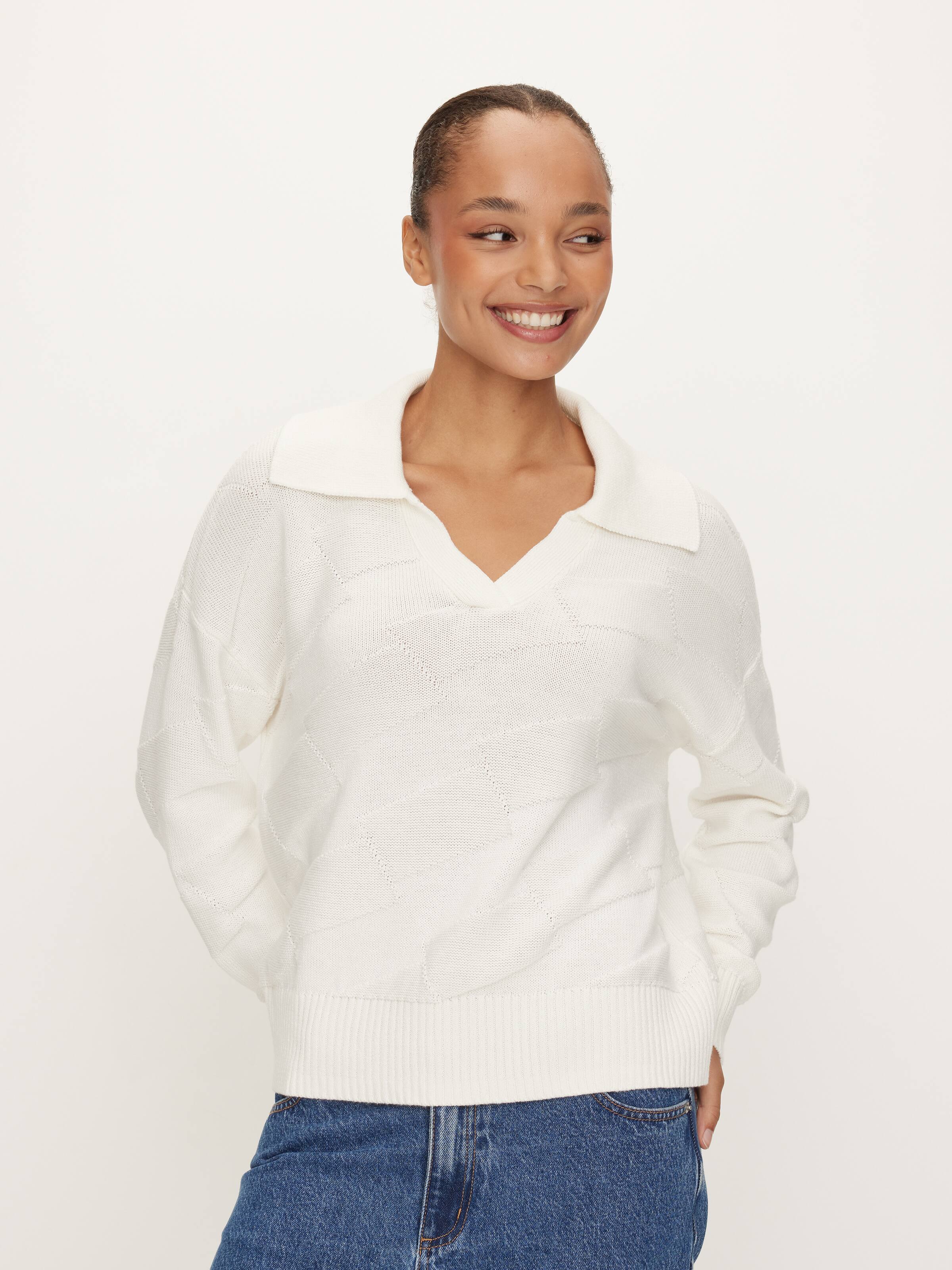 Darcy Diagnol Polo Knit