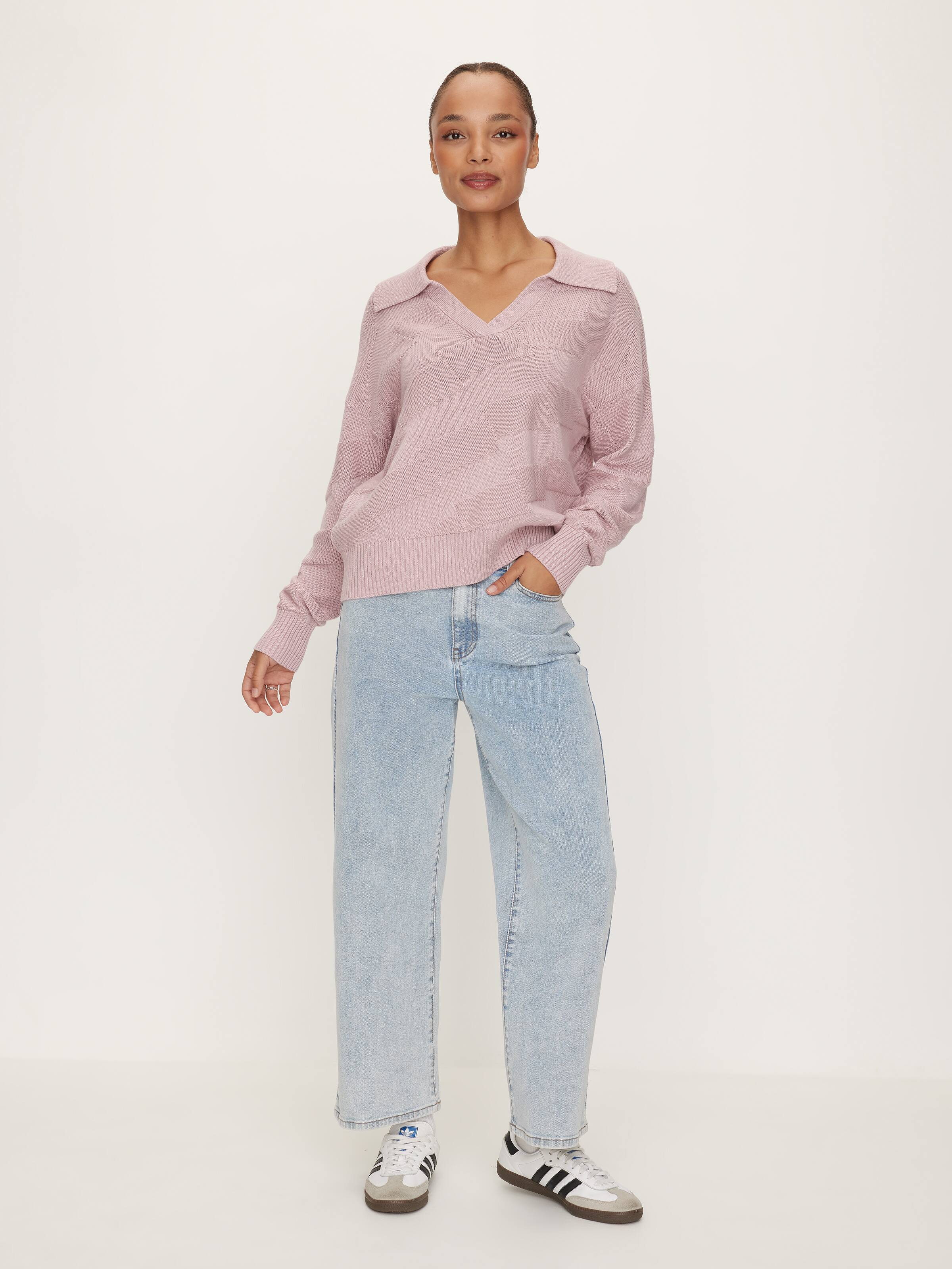 Darcy Diagnol Polo Knit