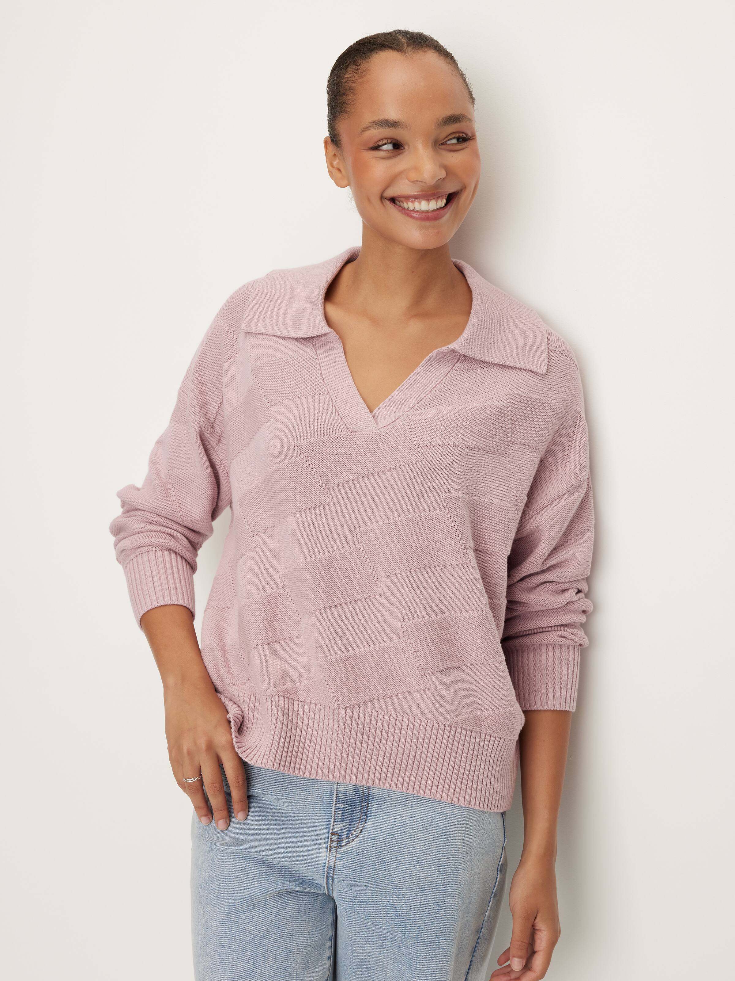 Darcy Diagnol Polo Knit