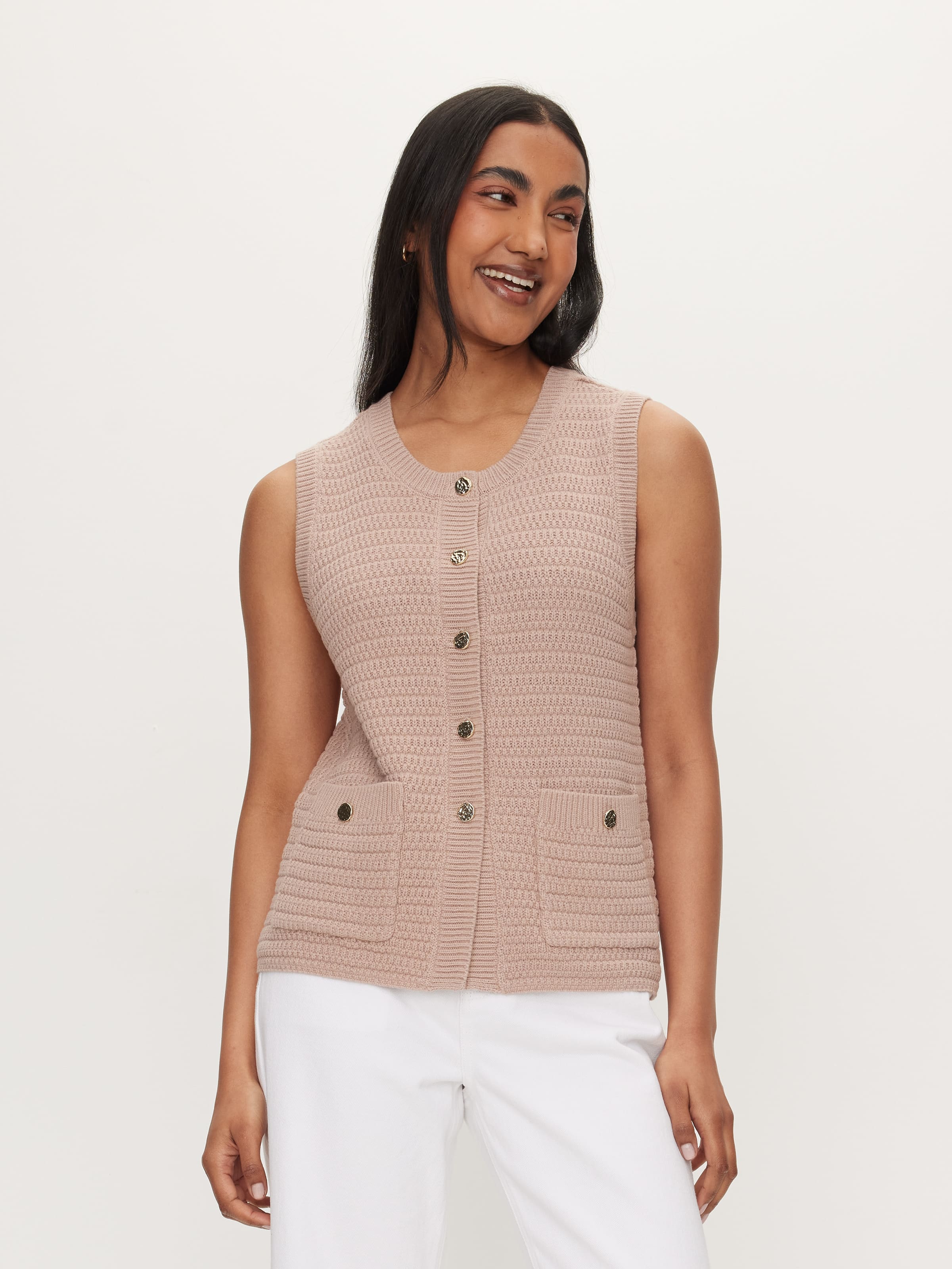 Military Sleeveless Cardi