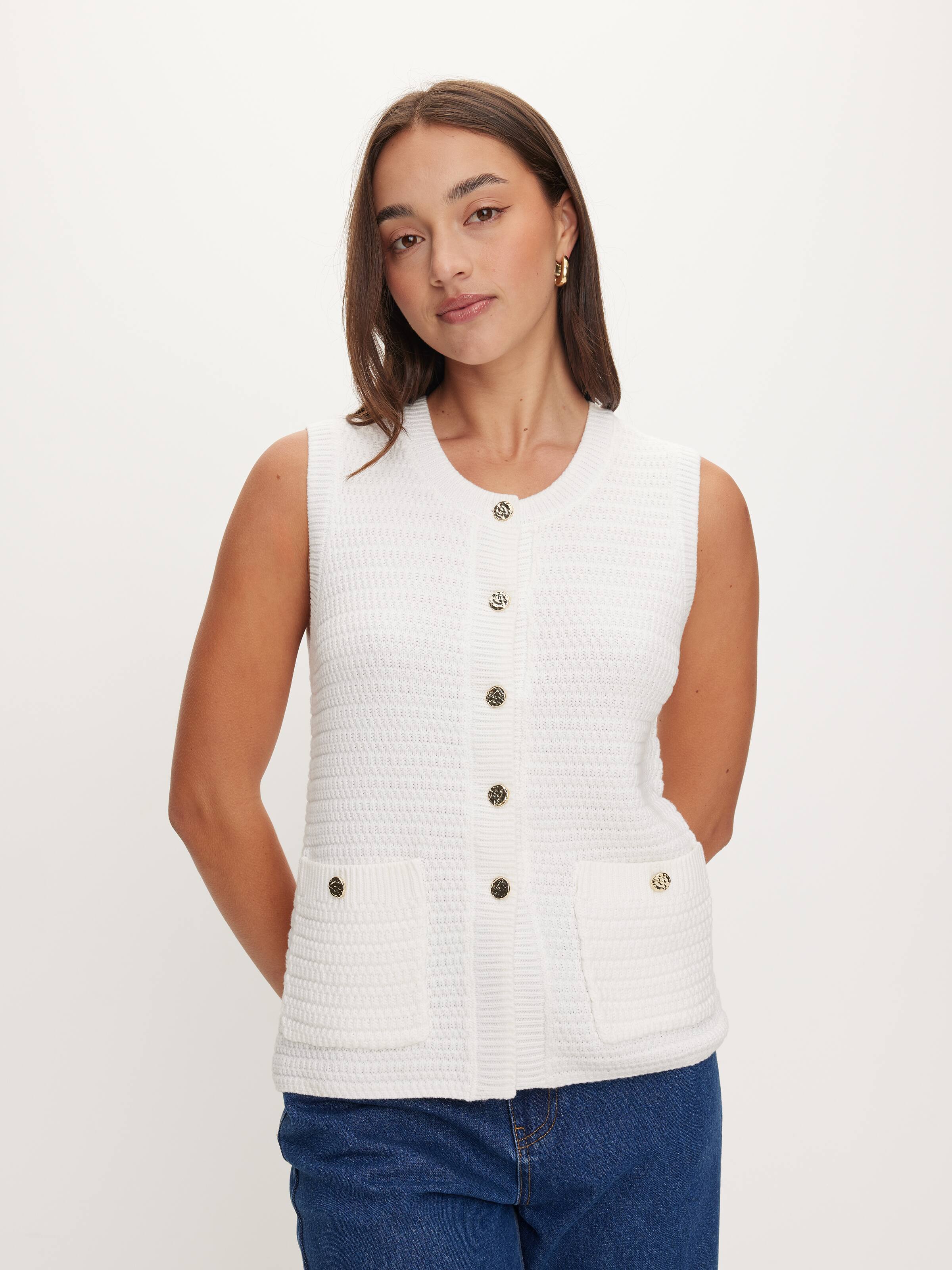 Military Sleeveless Cardi