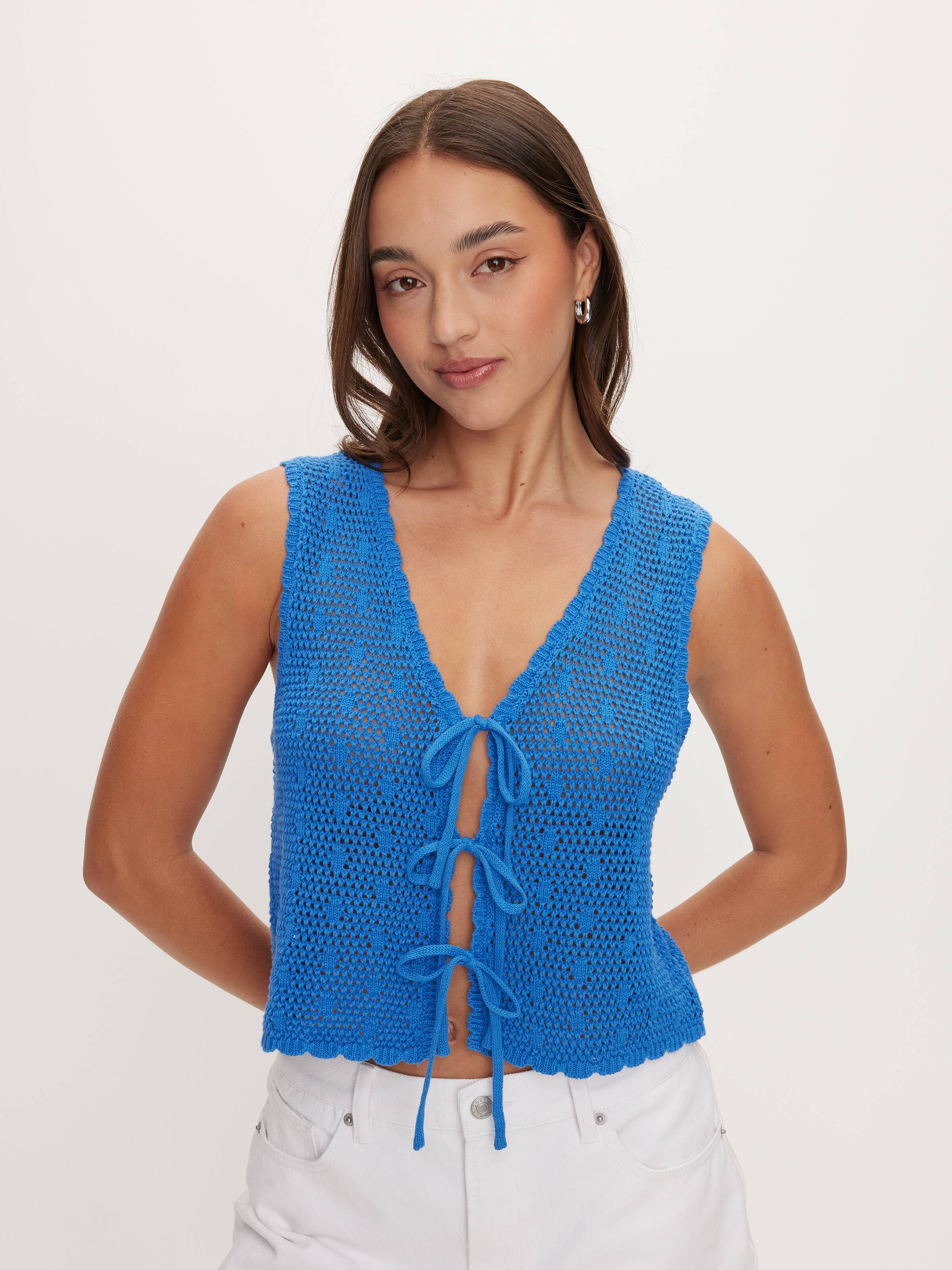 Crochet Tie Front Vest