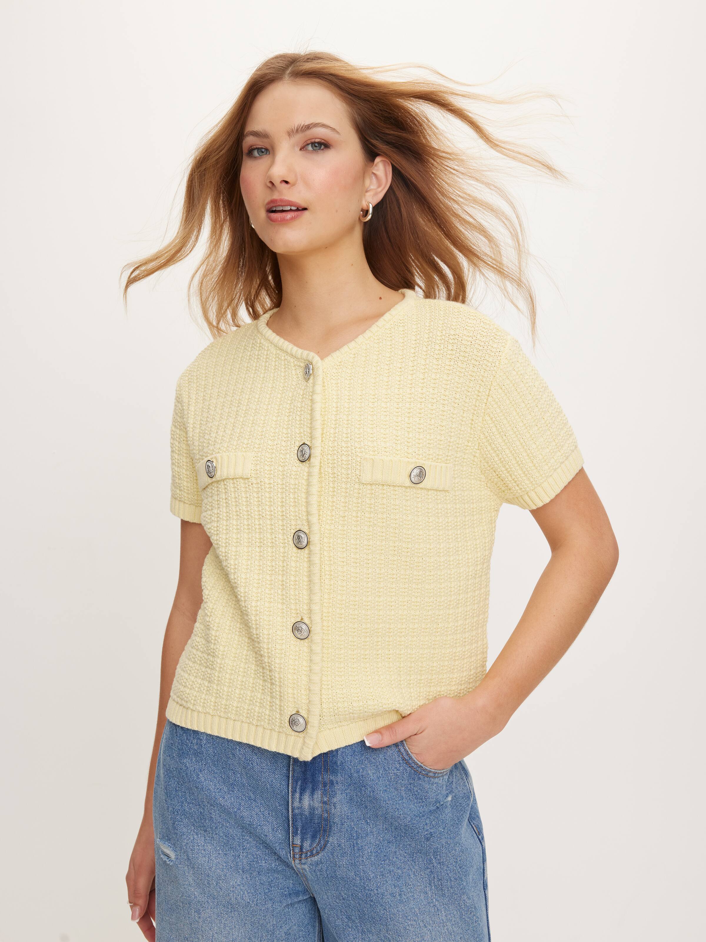 Cammie Short Sleeve Cable Cardi