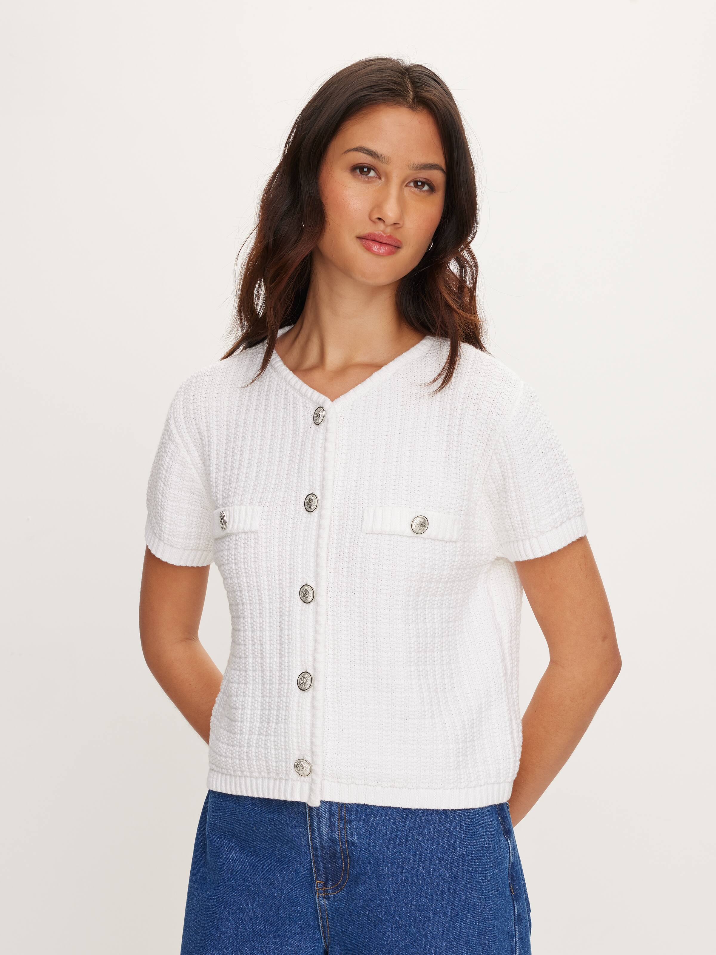 Cammie Short Sleeve Cable Cardi