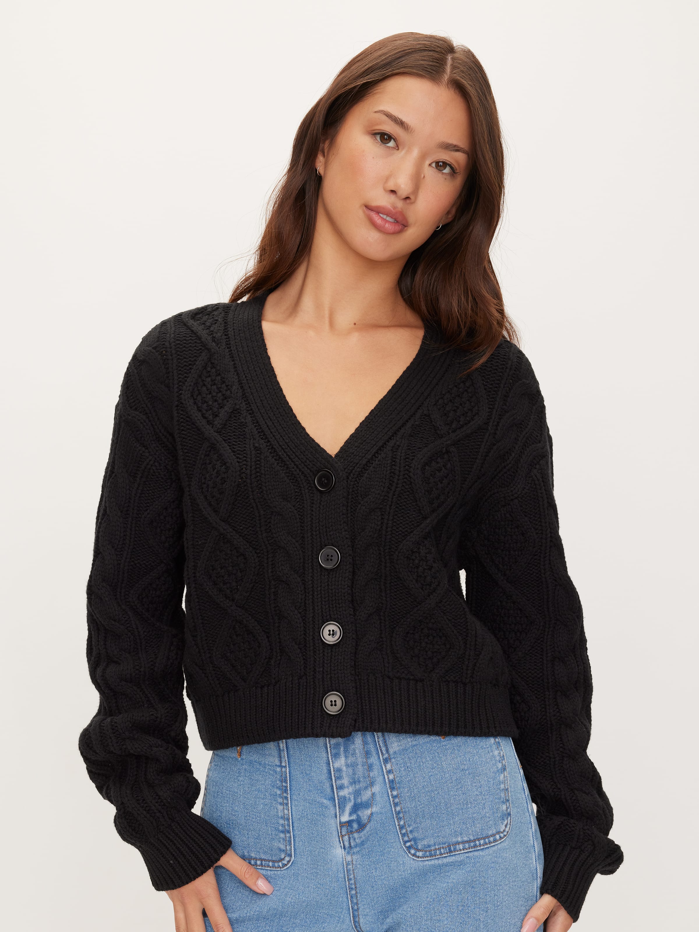 Chrissy Crop Cable Cardigan