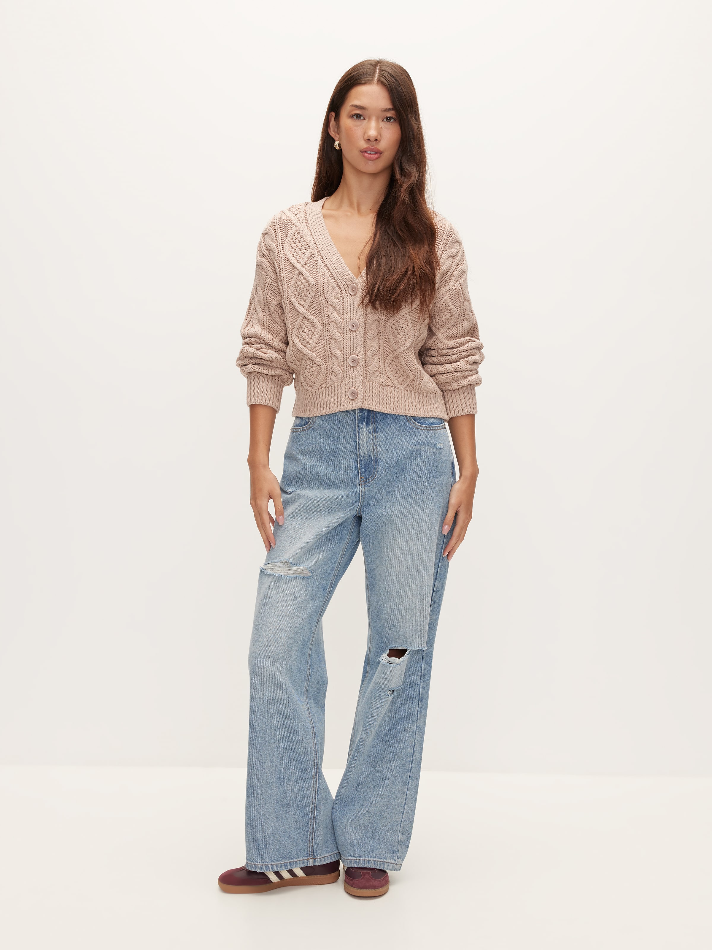 Chrissy Crop Cable Cardigan
