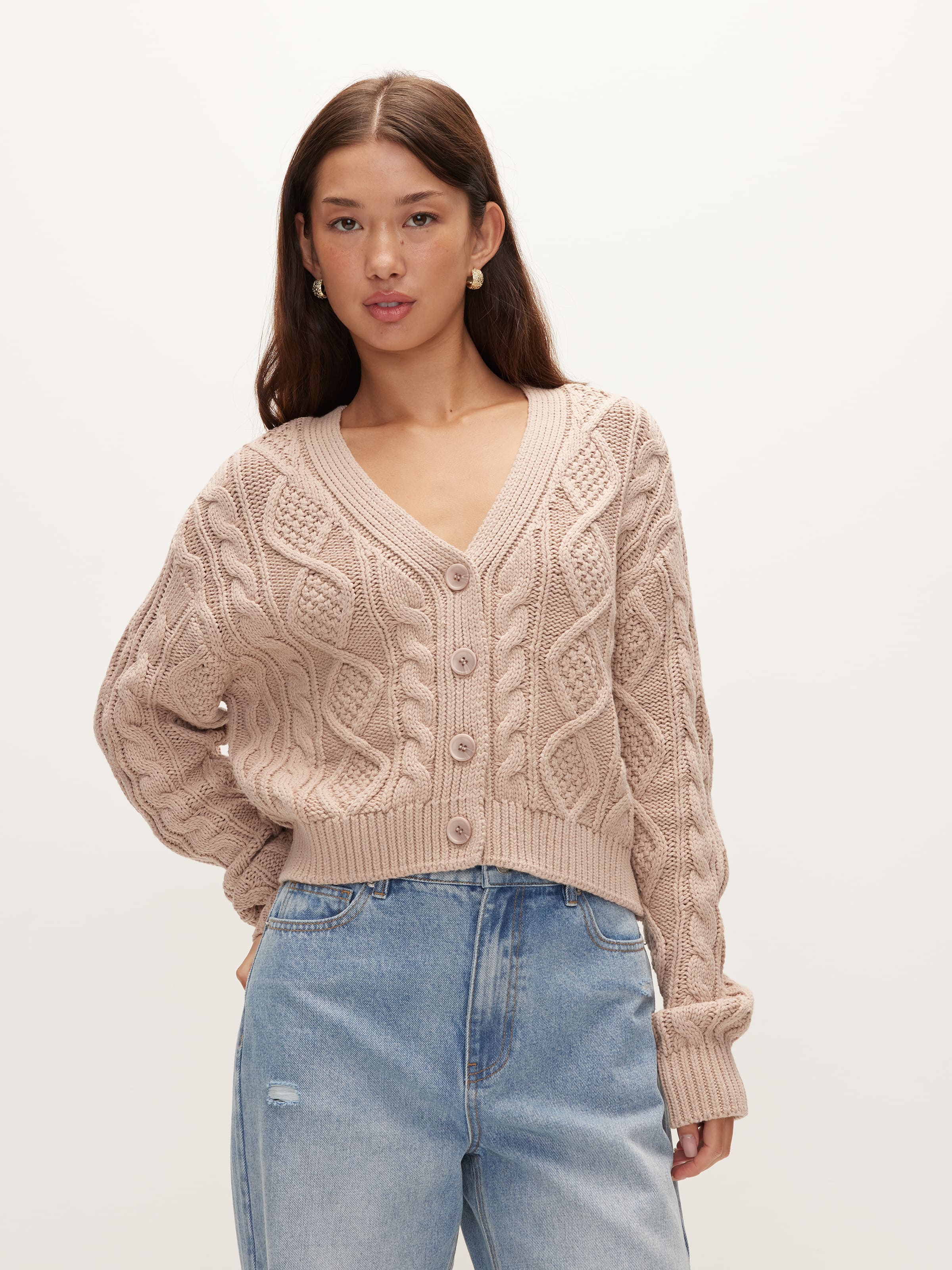 Chrissy Crop Cable Cardigan
