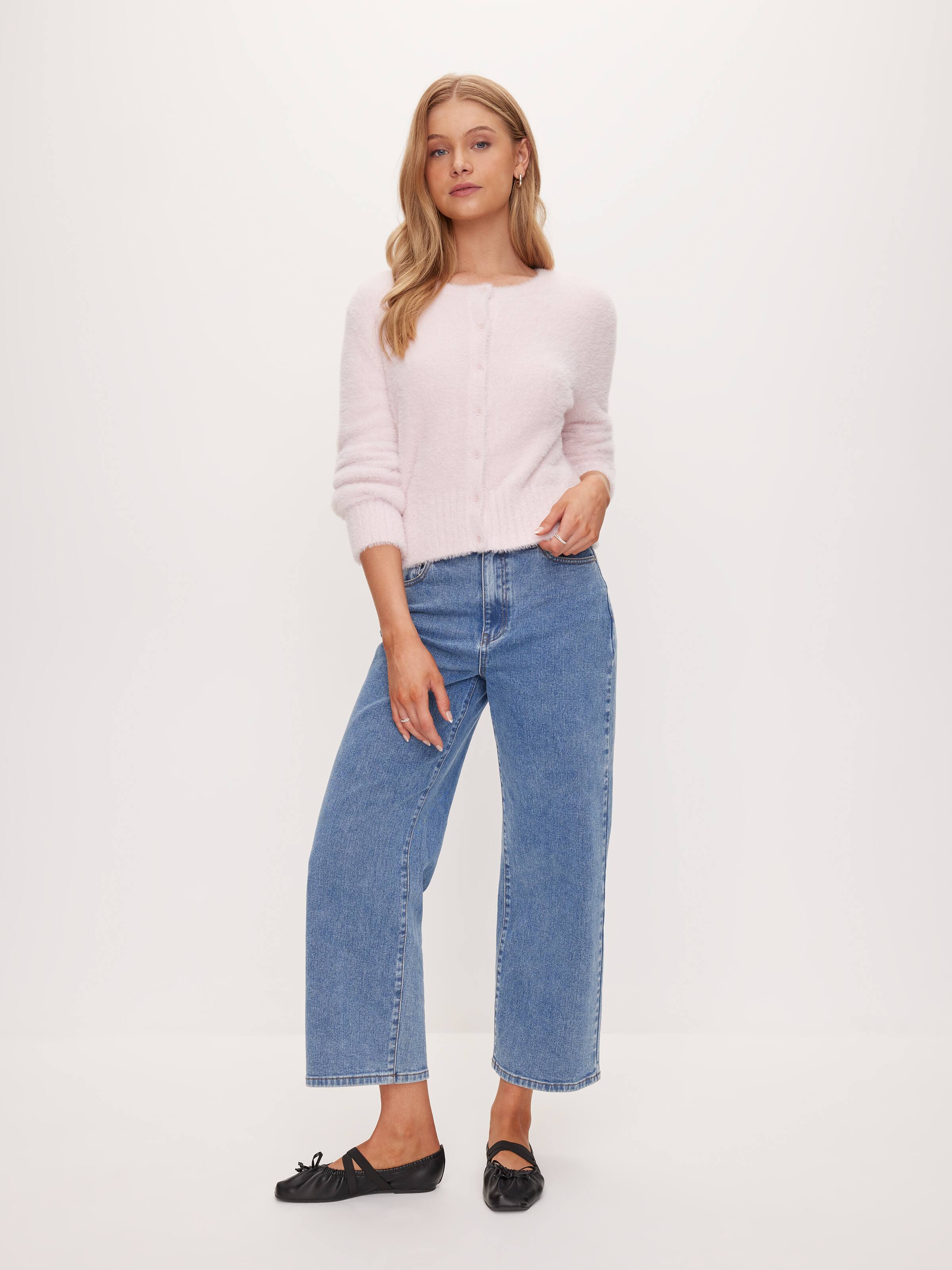 Fluffy Crop Button Down Cardi