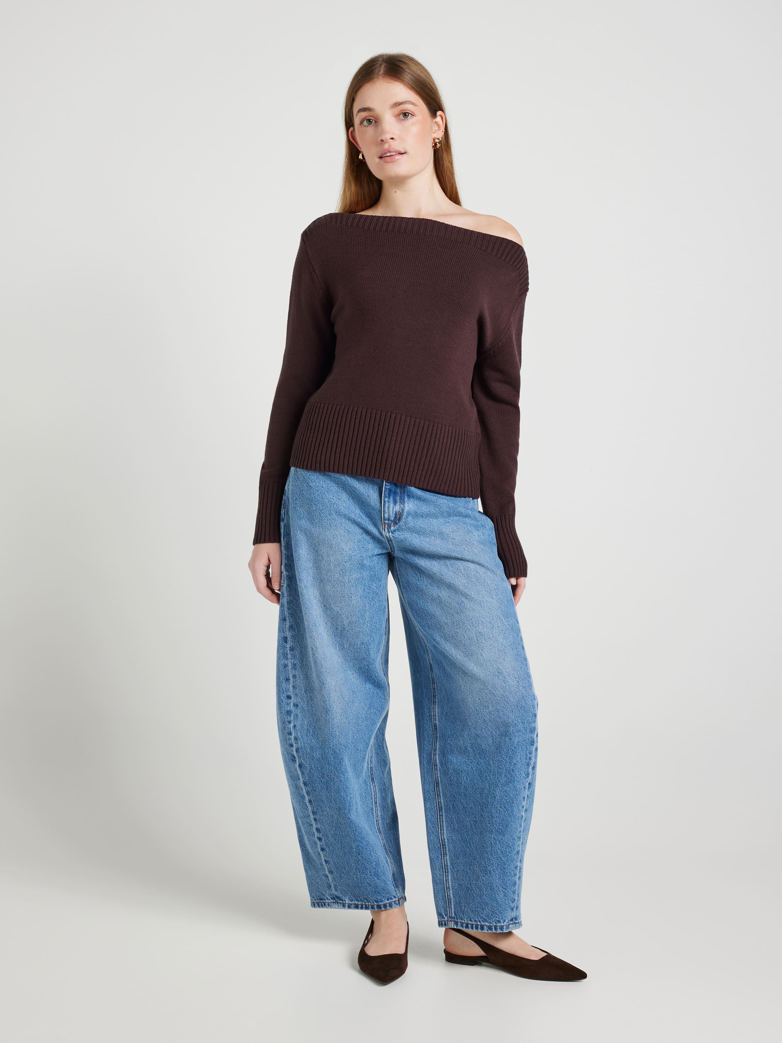 Sage Off Shoulder Knit