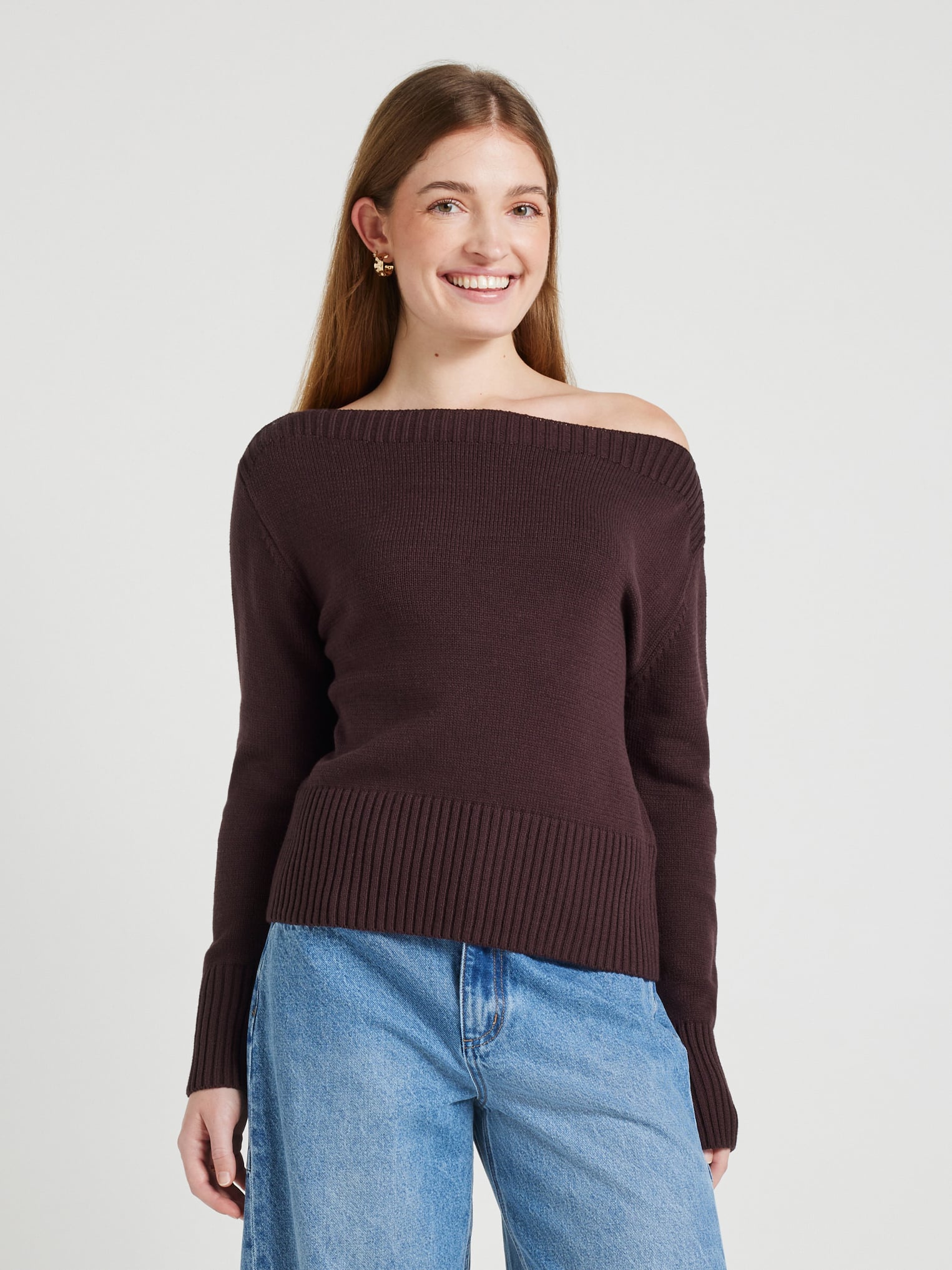 Sage Off Shoulder Knit