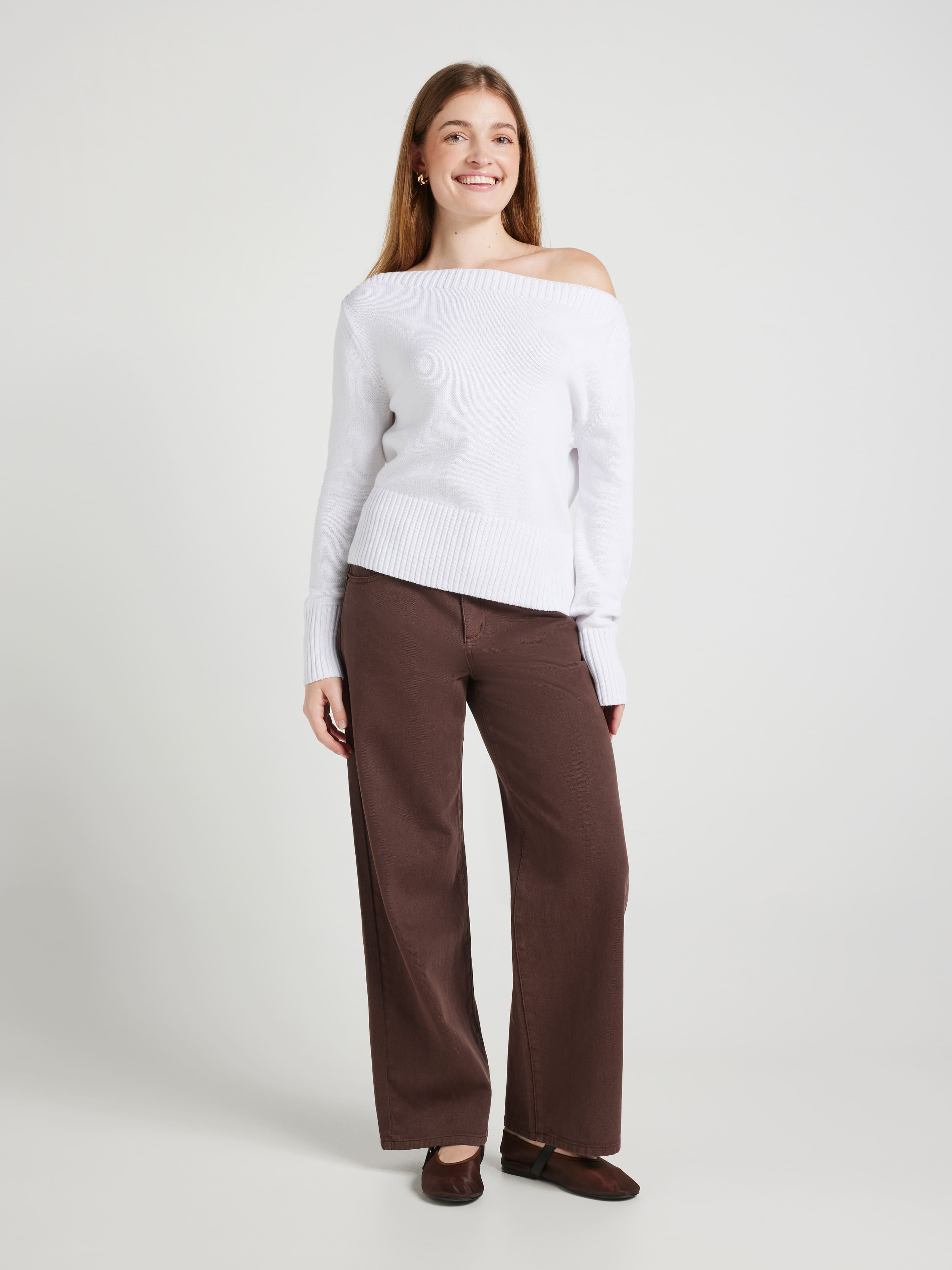 Sage Off Shoulder Knit