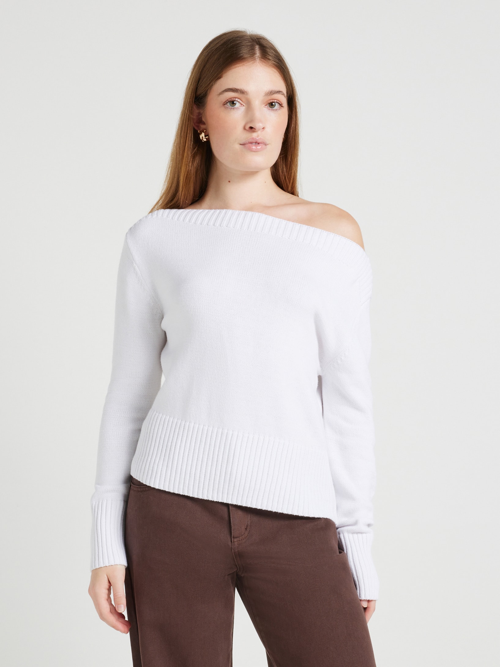 Sage Off Shoulder Knit