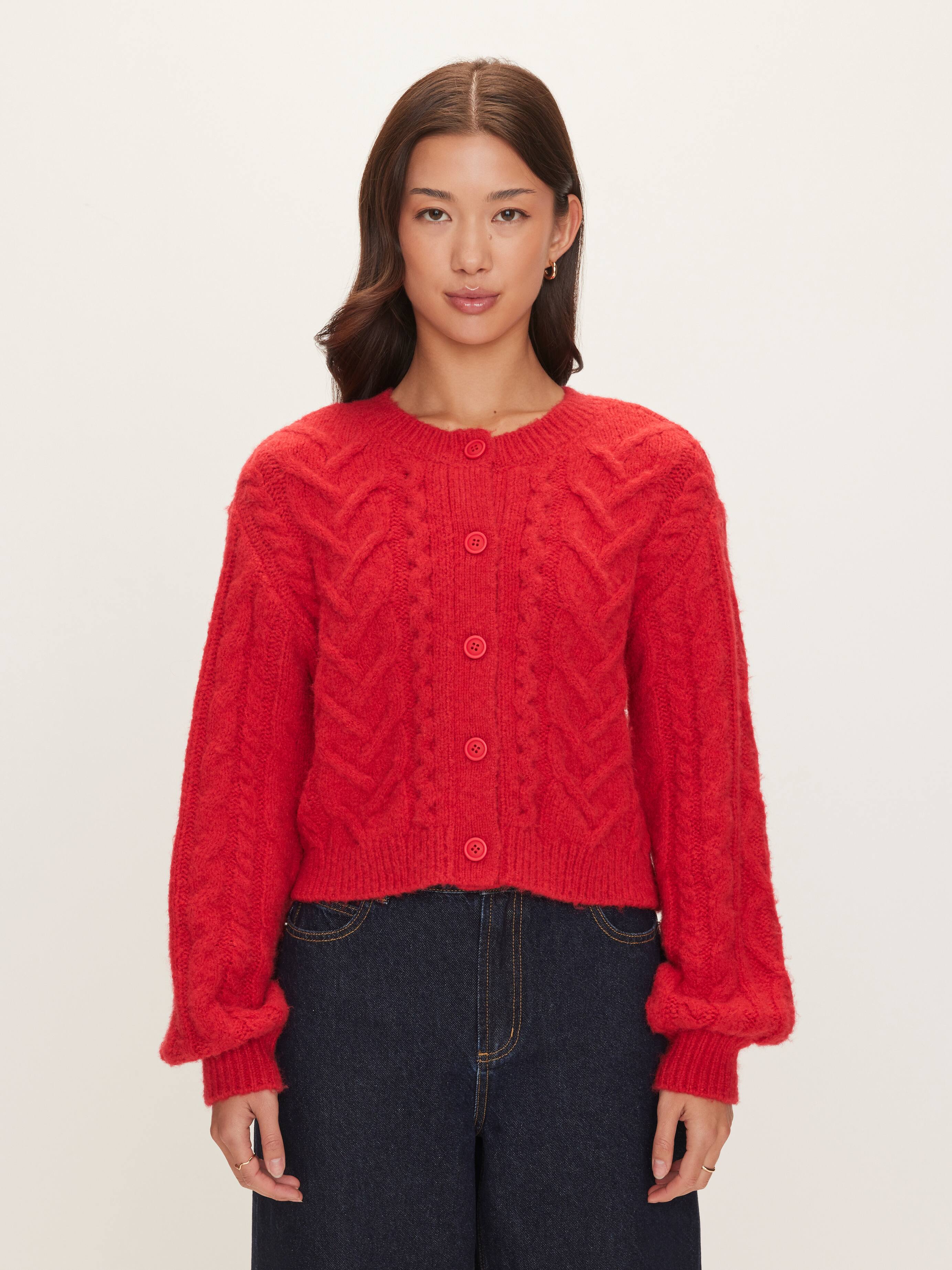 Tyra Fluffy Cable Long Sleeve Cardi