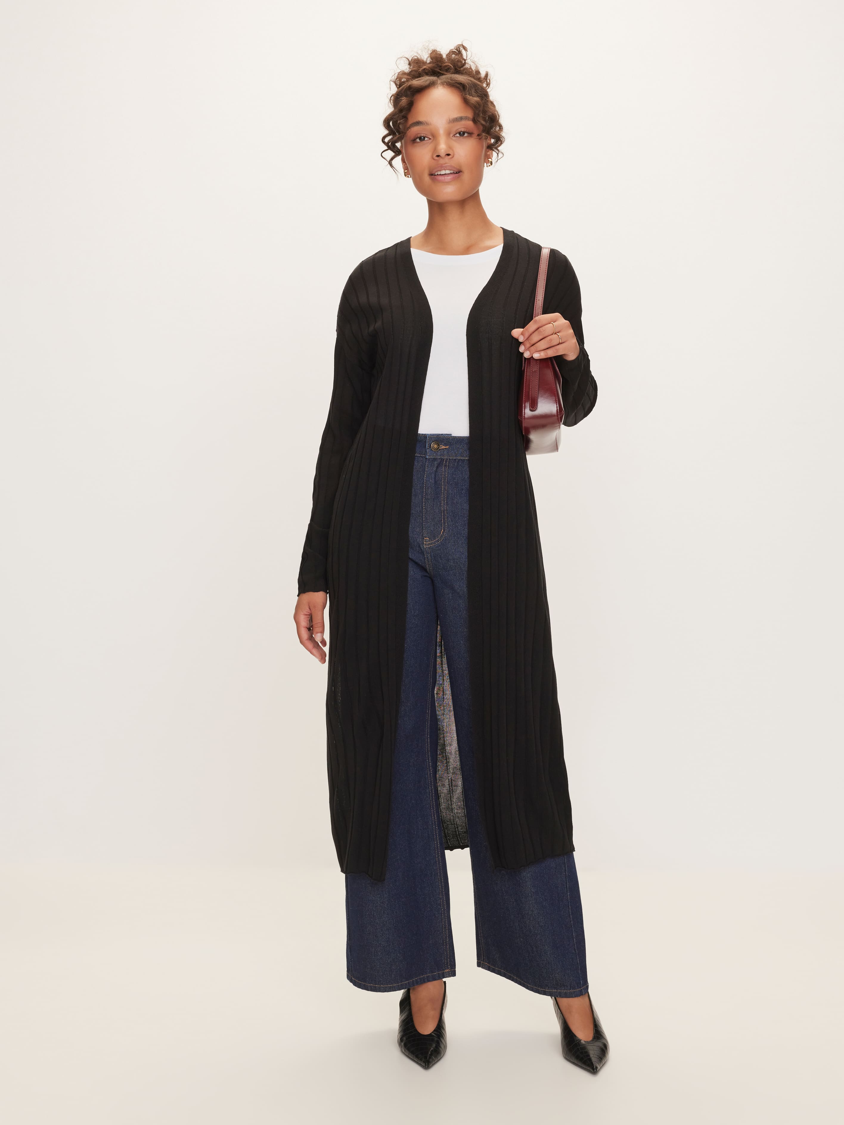 Olly Longline Rib Long Sleeve Cardi