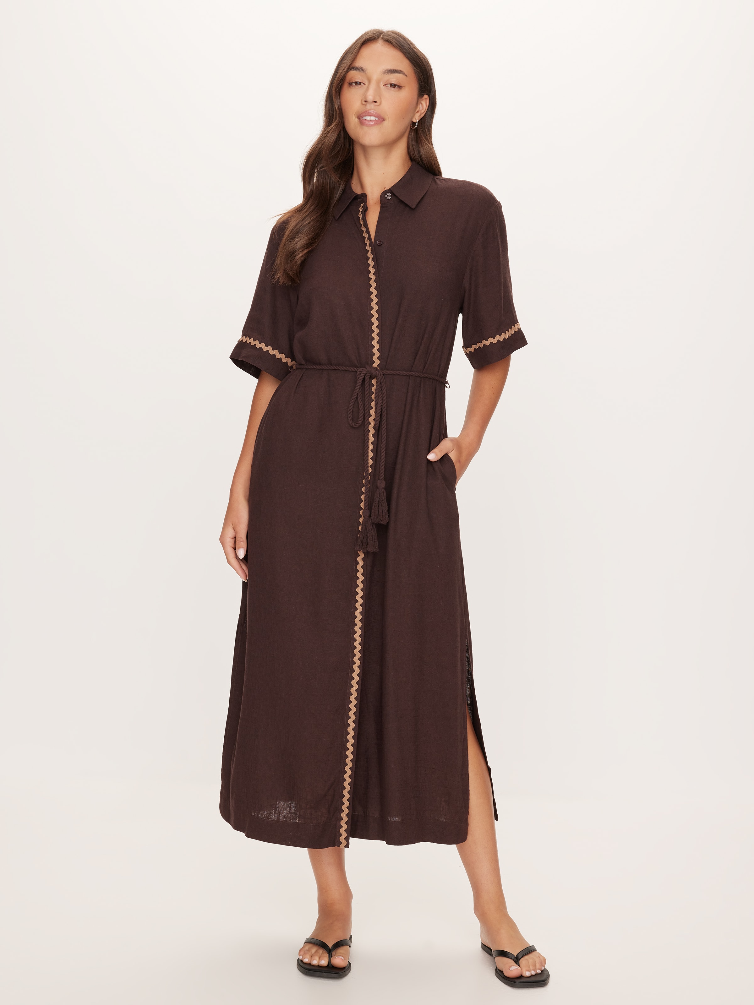 Rick Rack Shirt Midi Dress