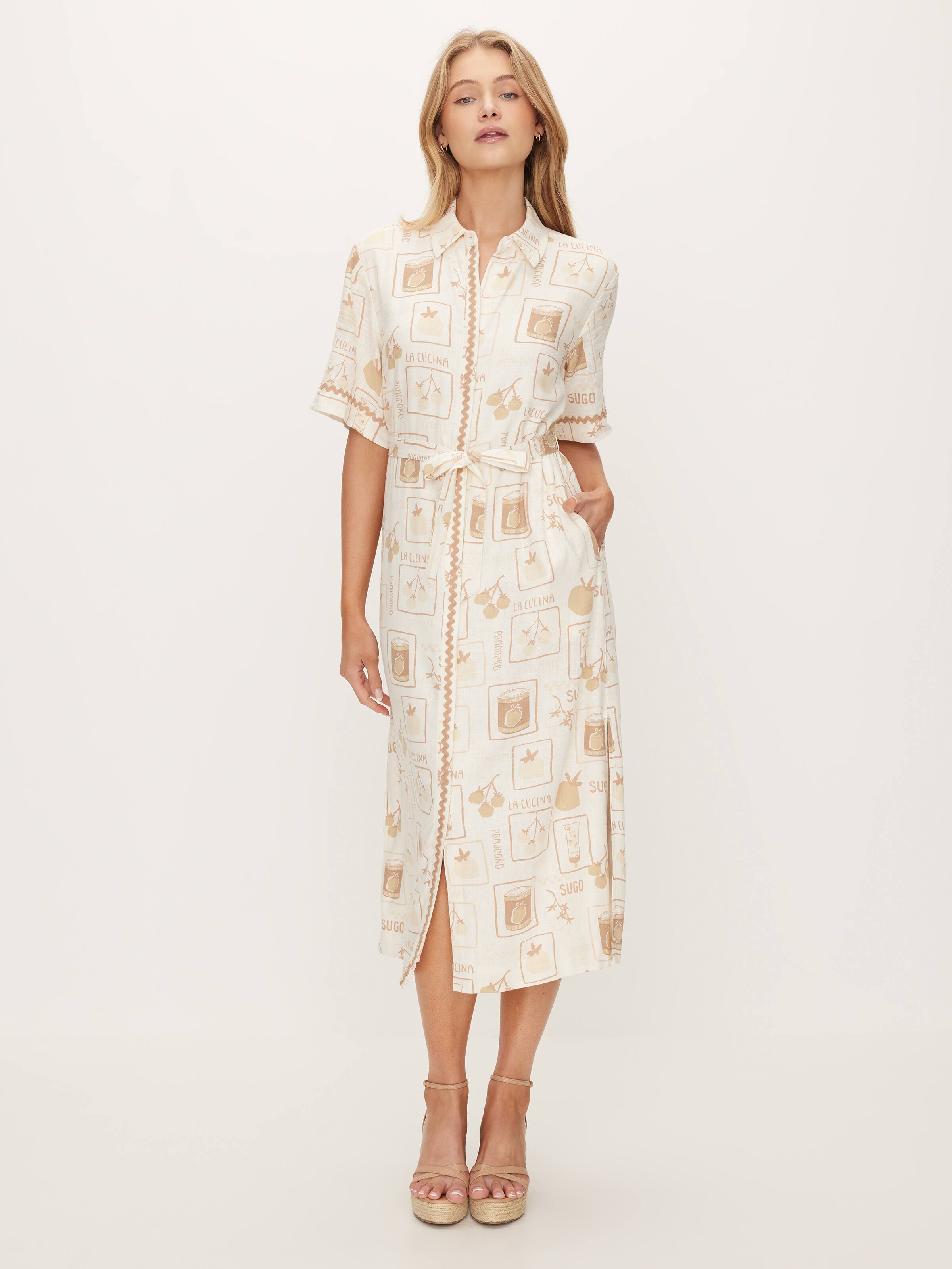 Rick Rack Shirt Midi Dress