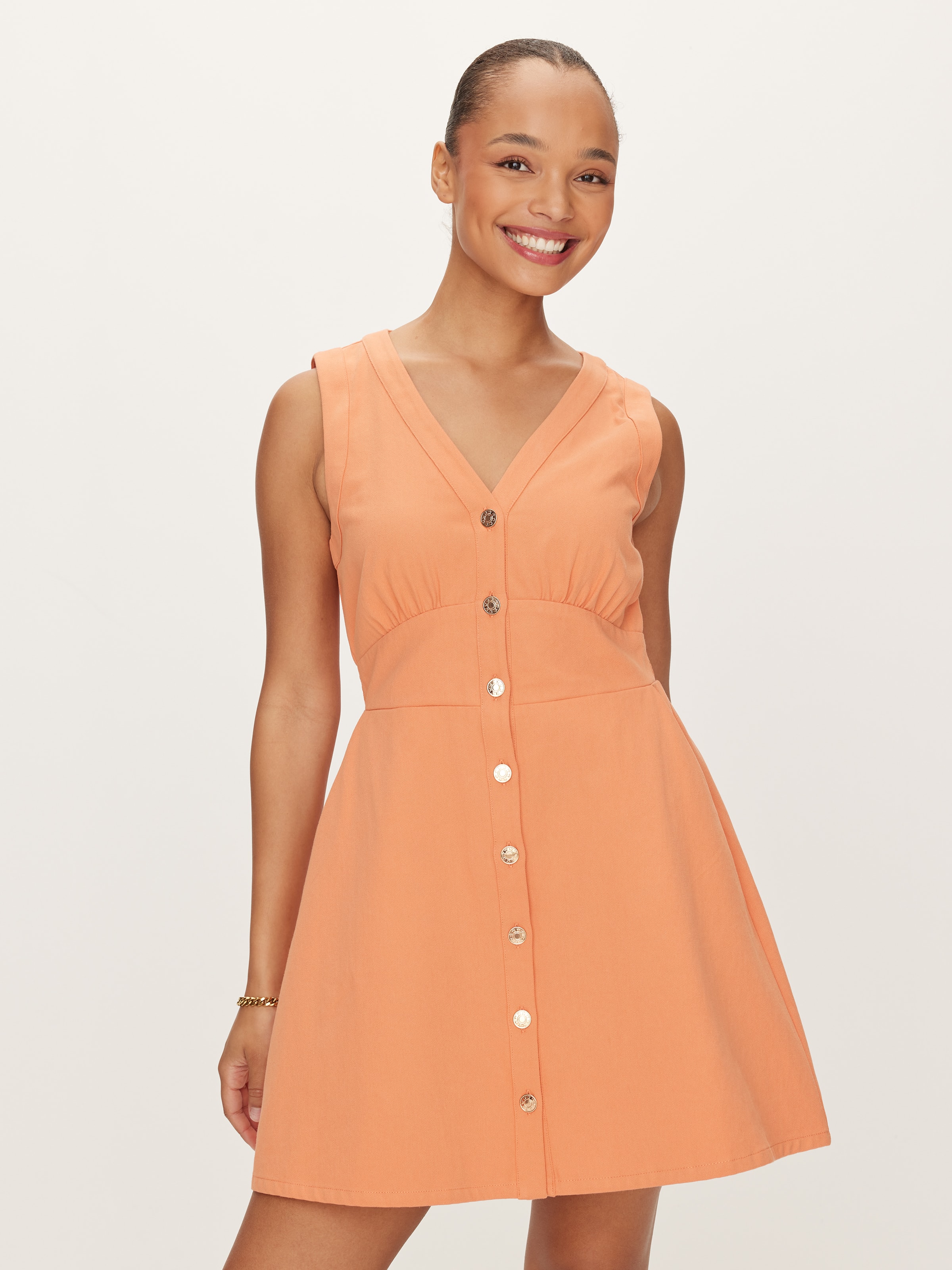 Edie Denim Button Thru Mini