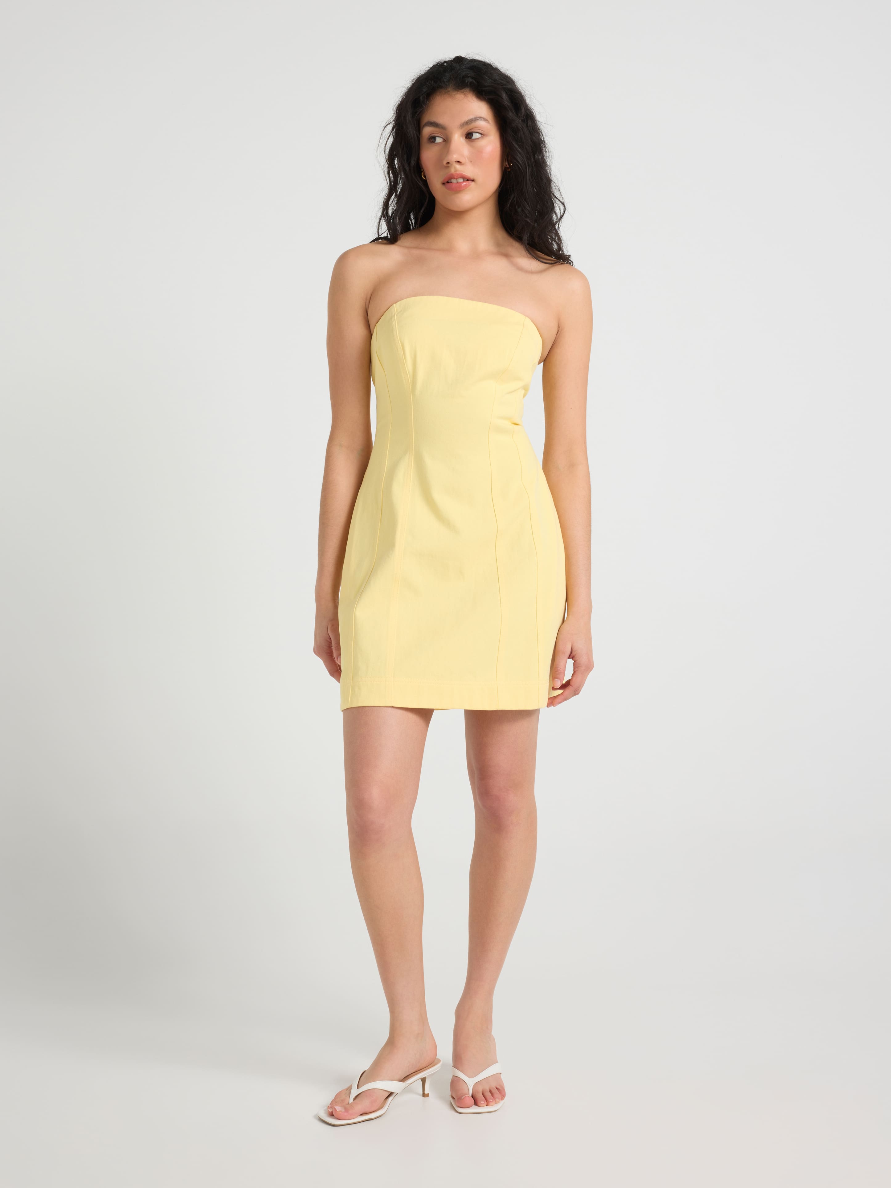 Cora Strapless Denim Mini