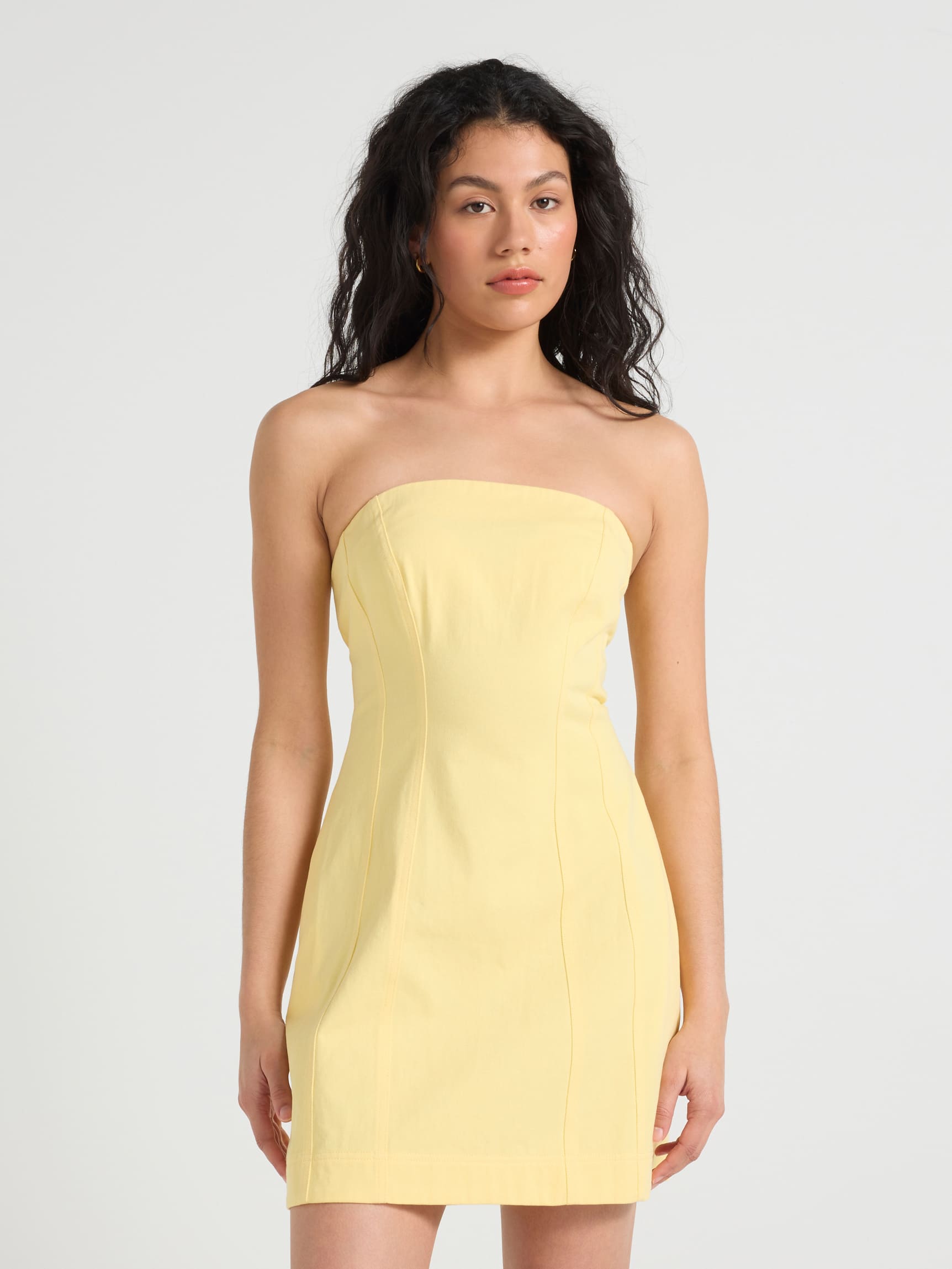 Cora Strapless Denim Mini