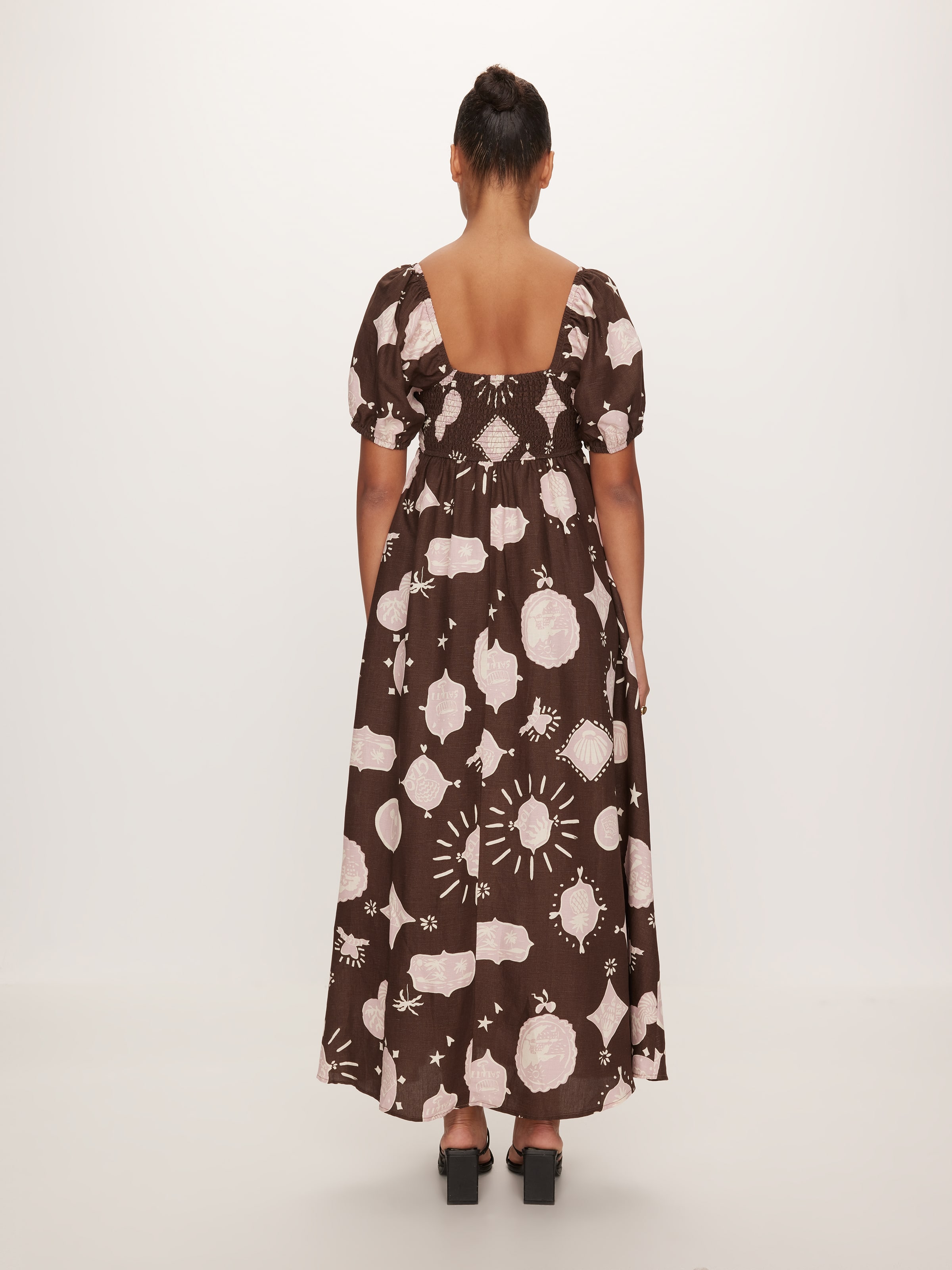 Maia Puff Sleeve Midi Dress