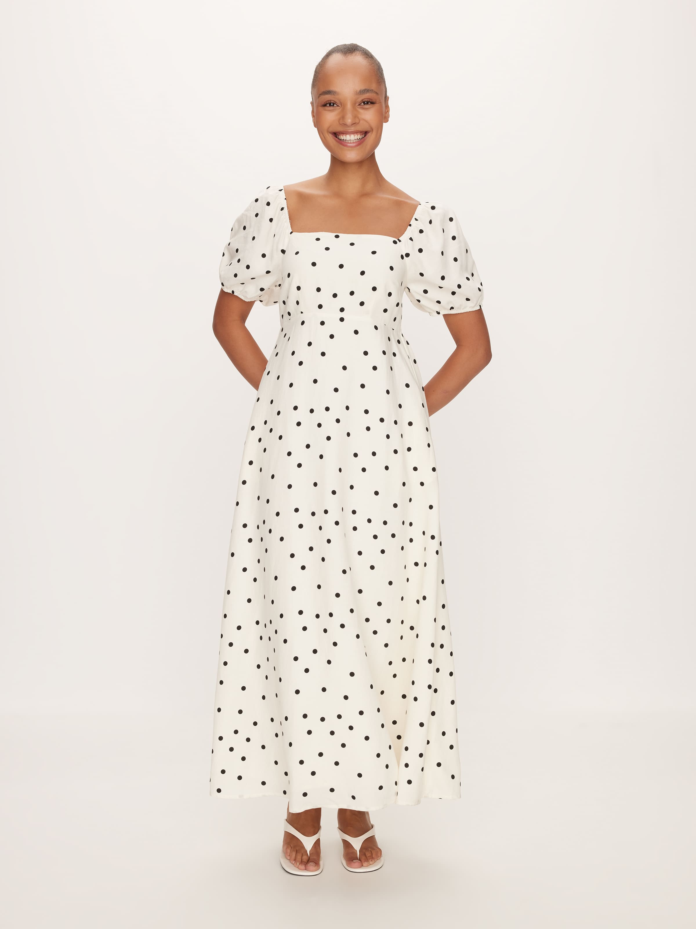 Maia Puff Sleeve Midi Dress