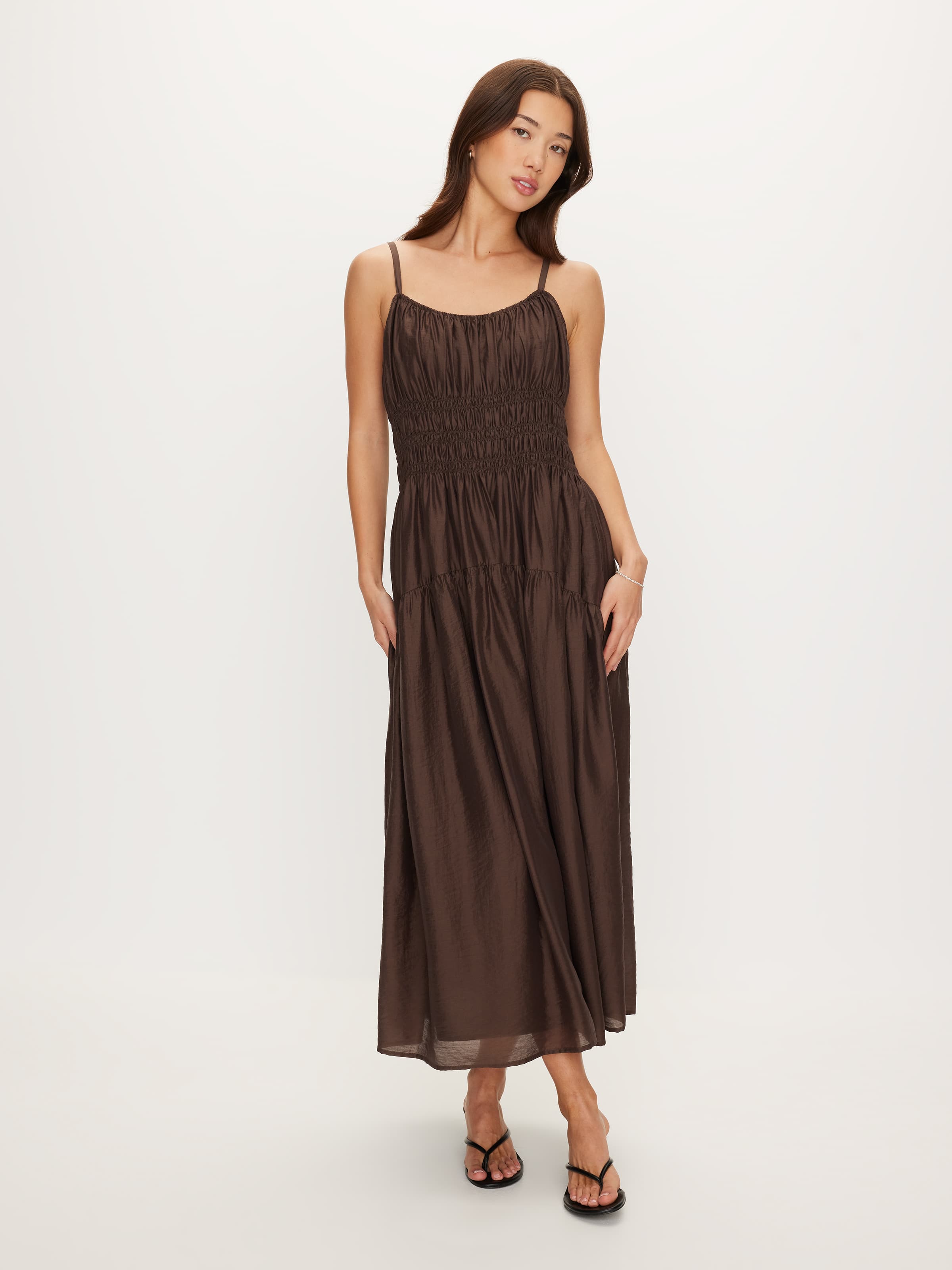 Queenie Ruched Midi Dress