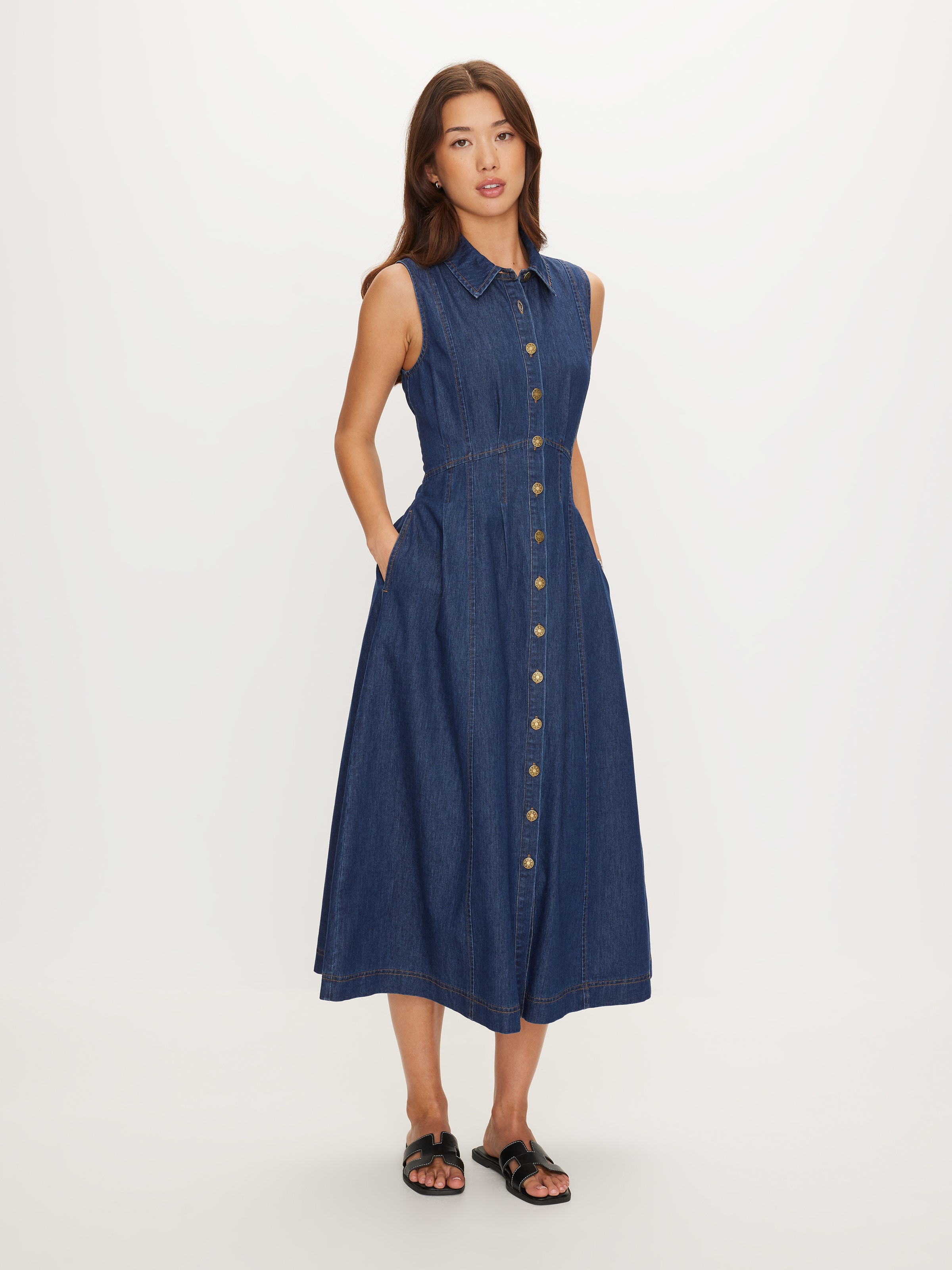 Adela Sleeveless Denim Midi