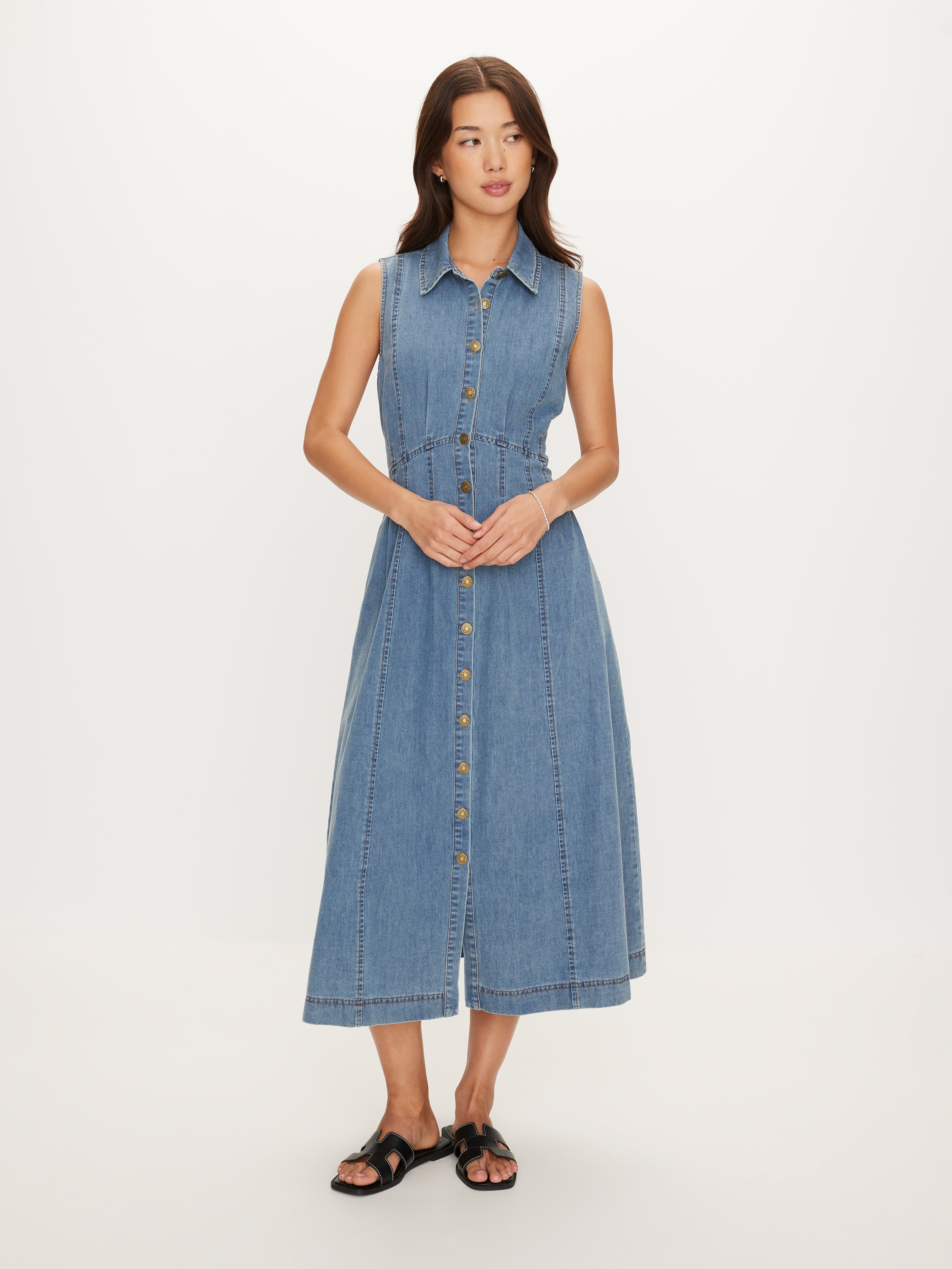 Adela Sleeveless Denim Midi